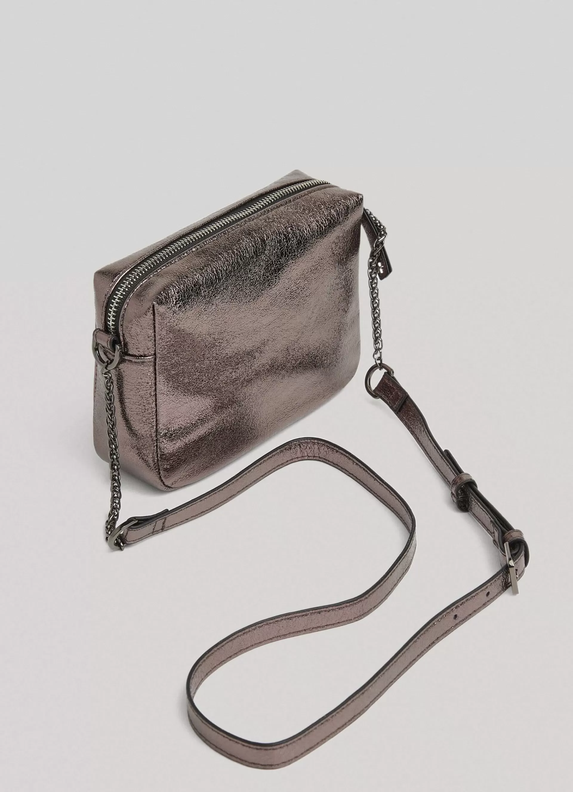 Bags & Backpacks*Women Pepe Jeans METALLIC CAMERA BAG Chrome Grey