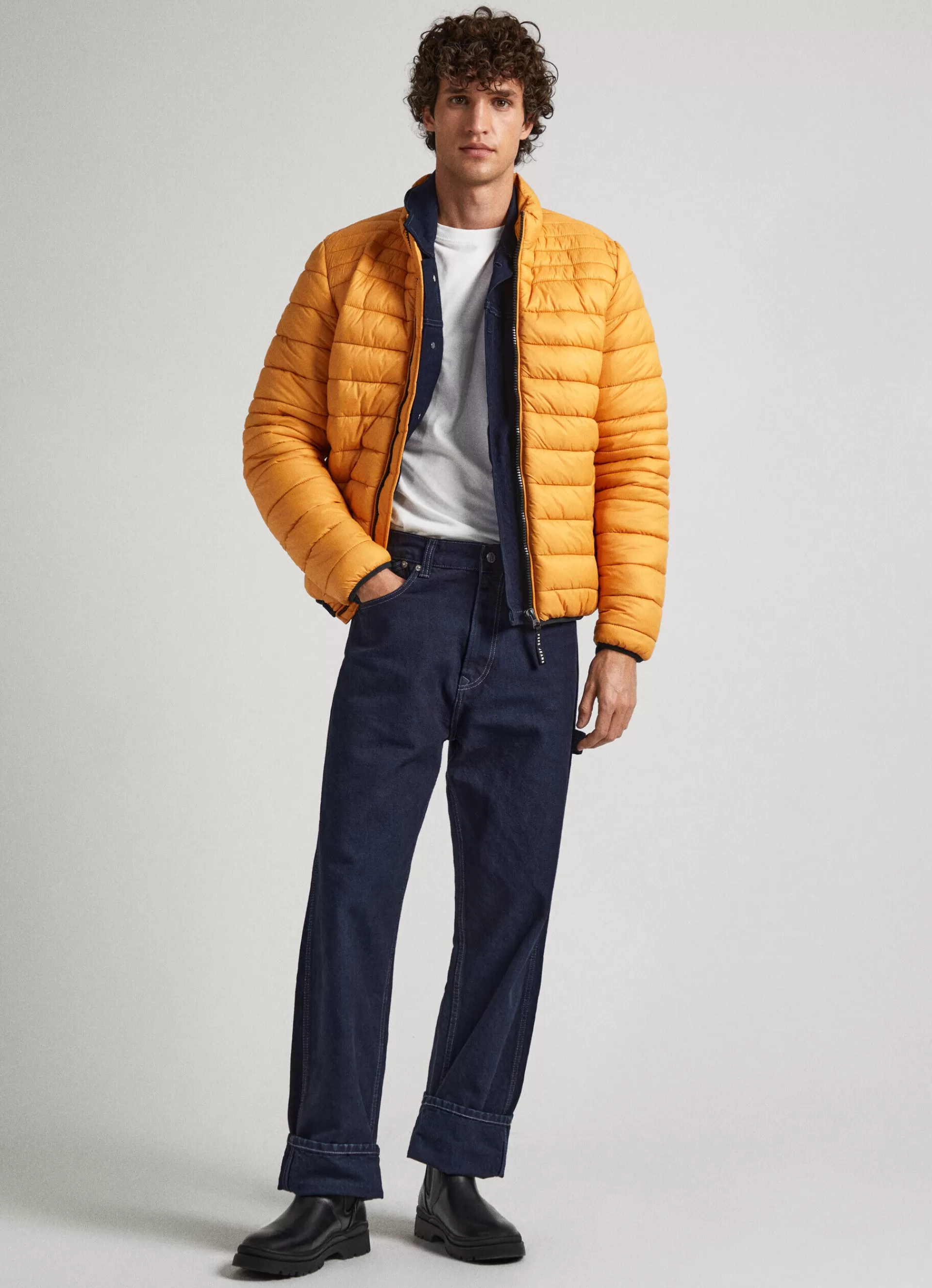 Coats & Jackets*Men Pepe Jeans NYLON PUFFER JACKET Ochre Yellow