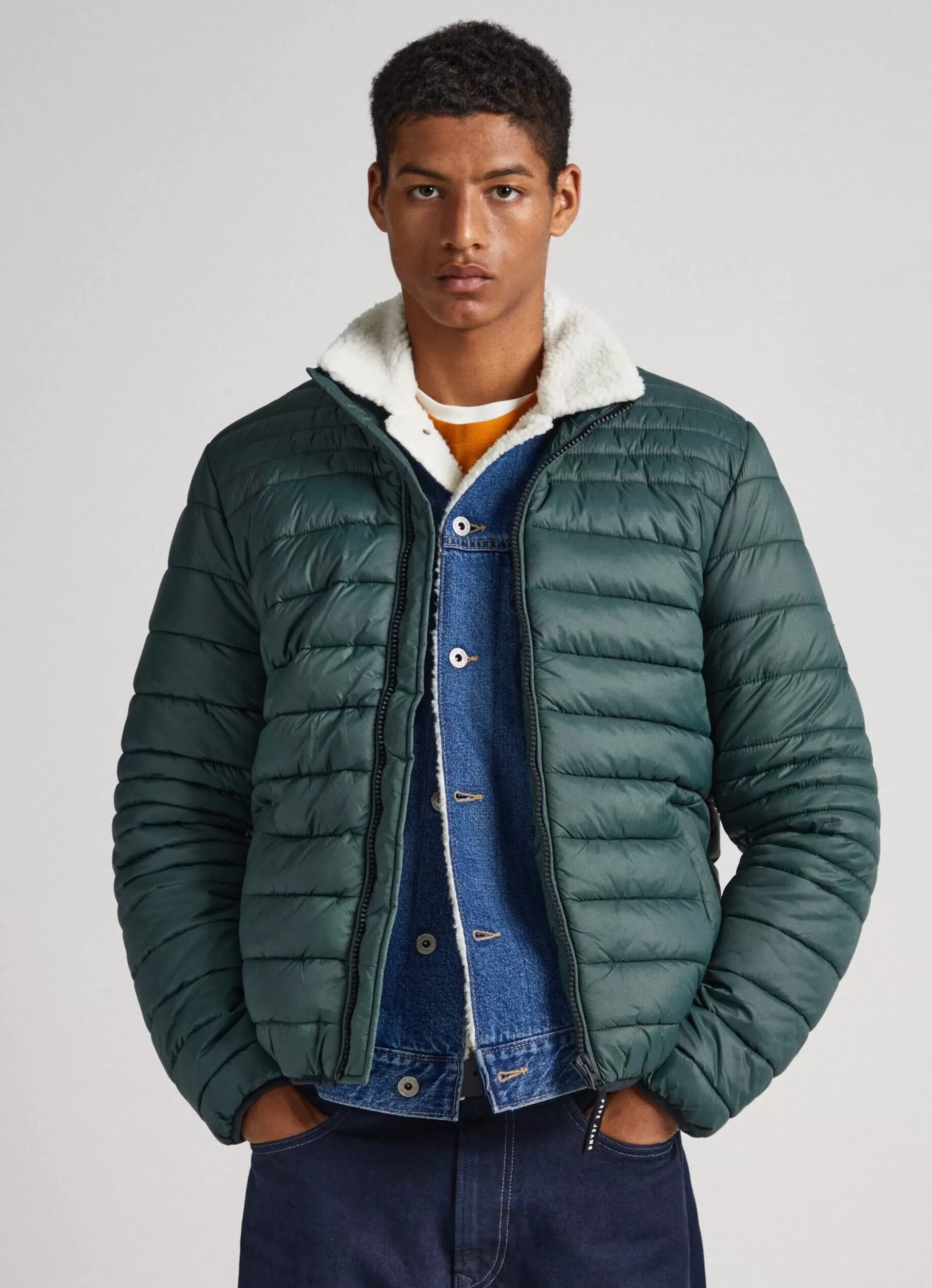 Coats & Jackets*Men Pepe Jeans NYLON PUFFER JACKET Regent Green