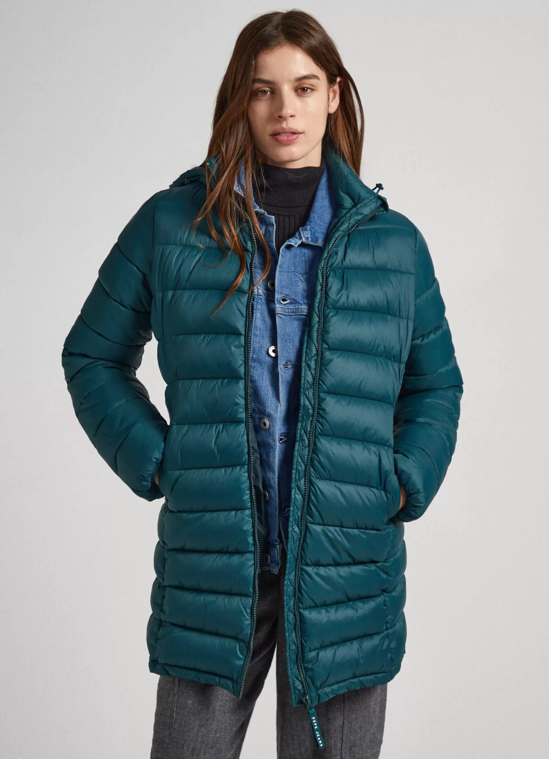 Coats & Jackets*Women Pepe Jeans NYLON PUFFER JACKET Regent Green