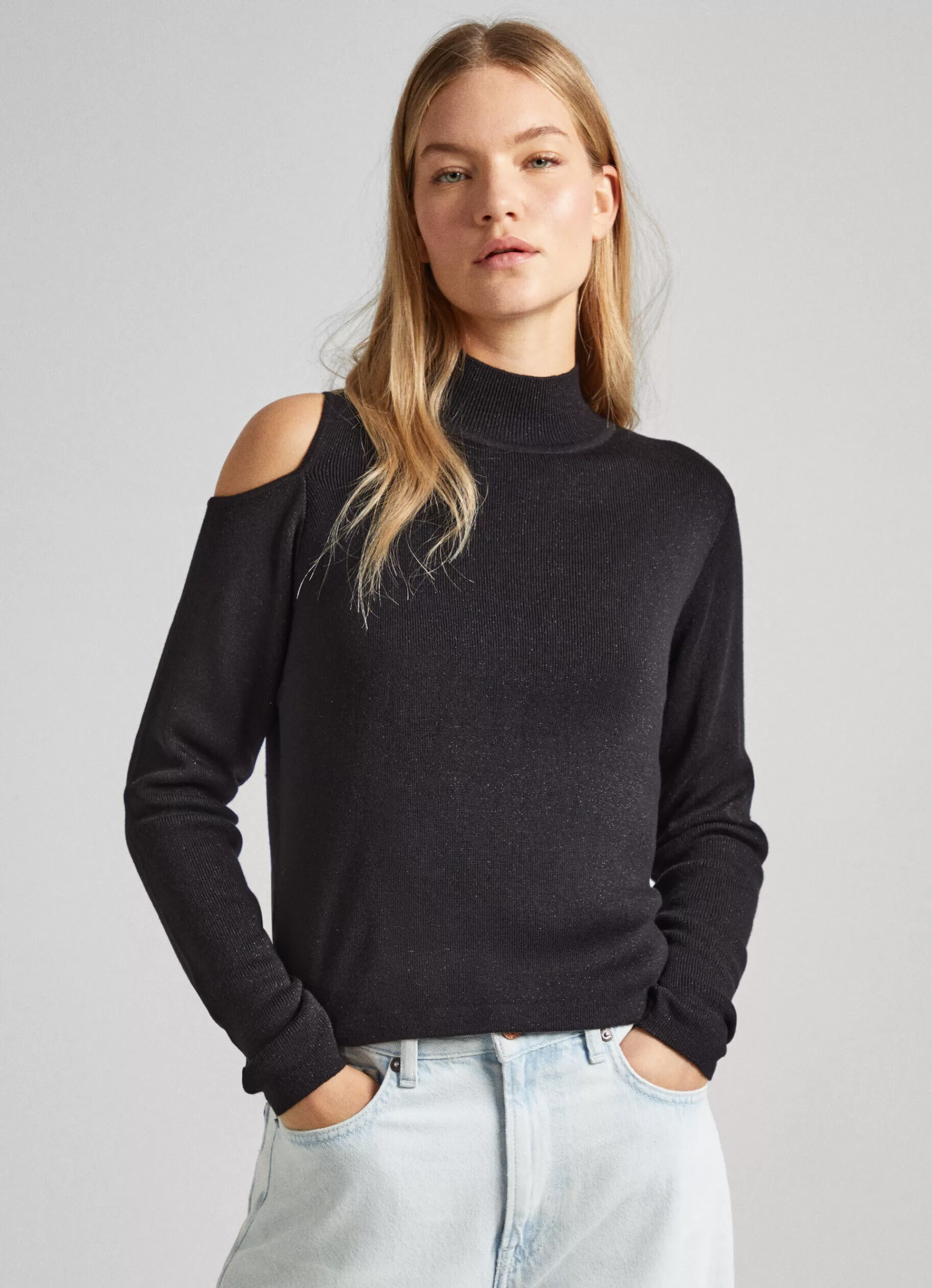 Sweaters & Cardigans | Knitwear*Women Pepe Jeans OPEN SHOULDER KNIT Black