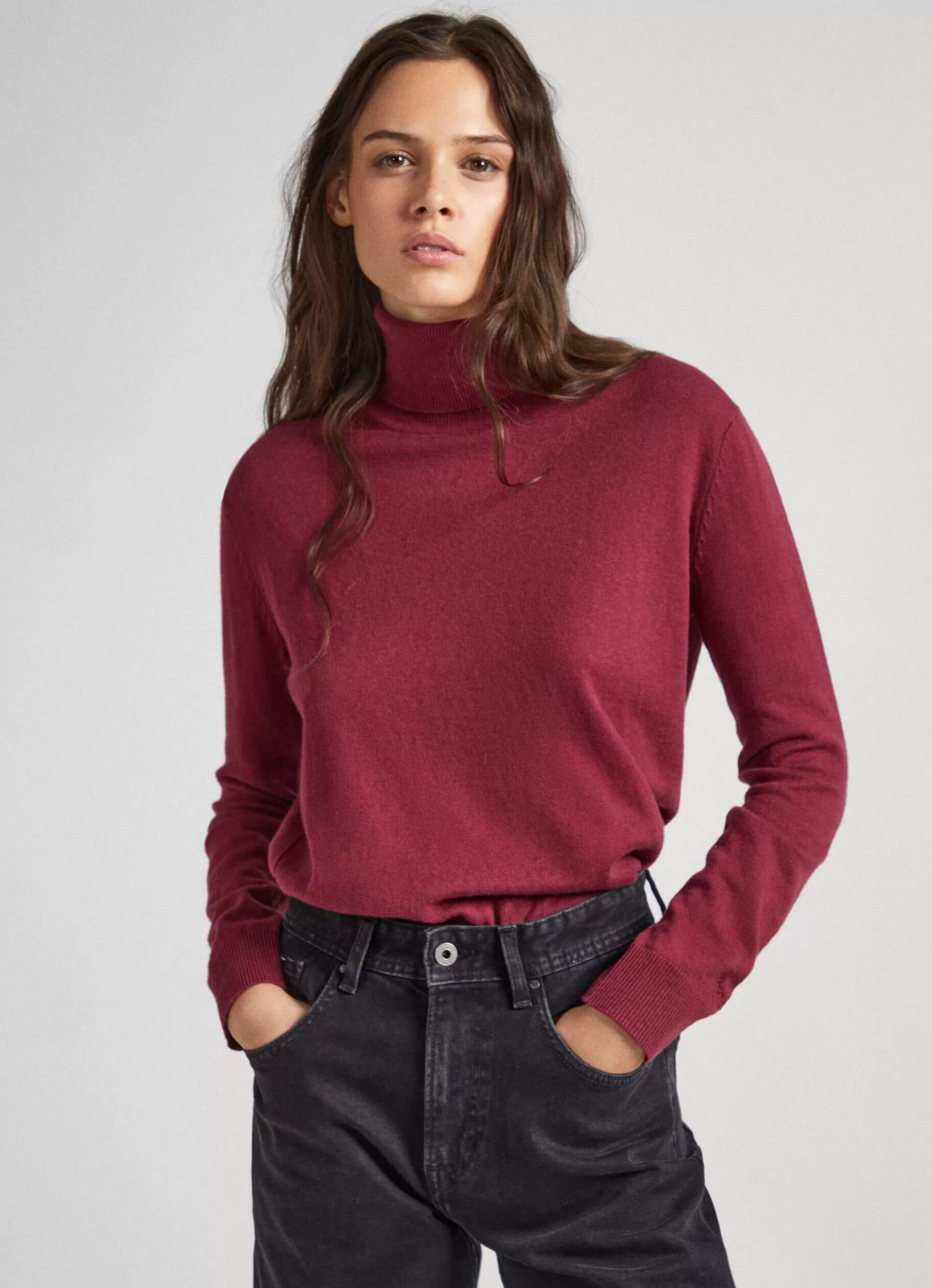 Sweaters & Cardigans | Knitwear*Women Pepe Jeans OPENWORK DETAIL KNIT Burgundy Red