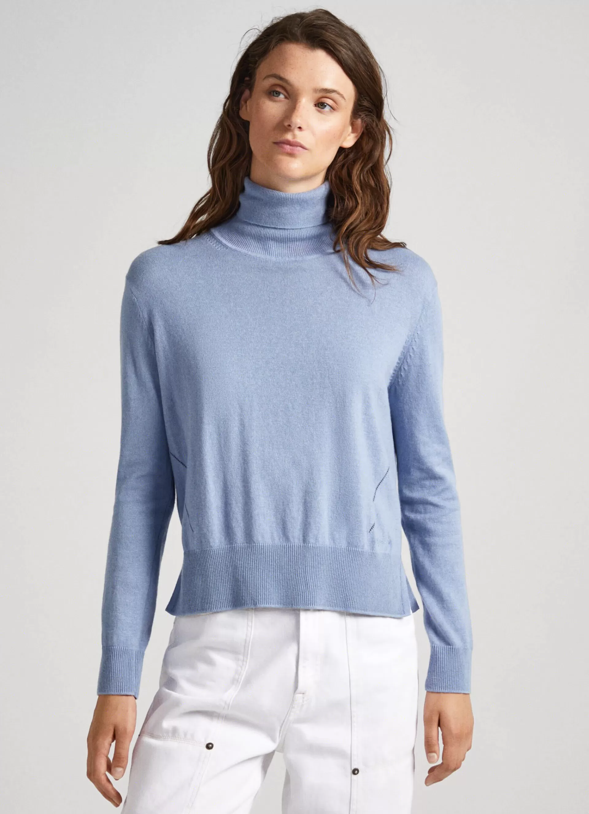 Sweaters & Cardigans | Knitwear*Women Pepe Jeans OPENWORK DETAIL KNIT Steel Blue