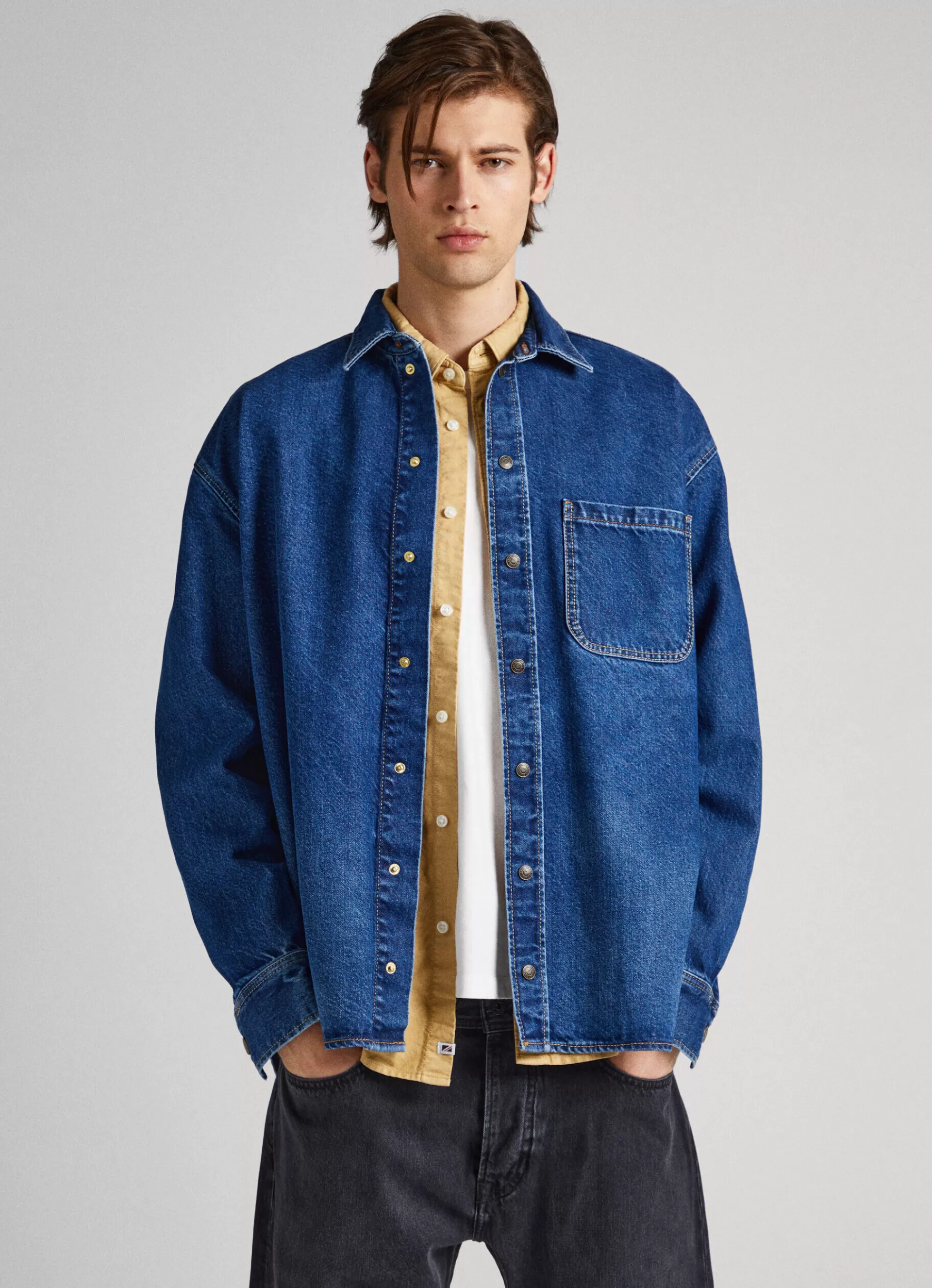 Shirts*Men Pepe Jeans OVERSIZED SHIRT Denim