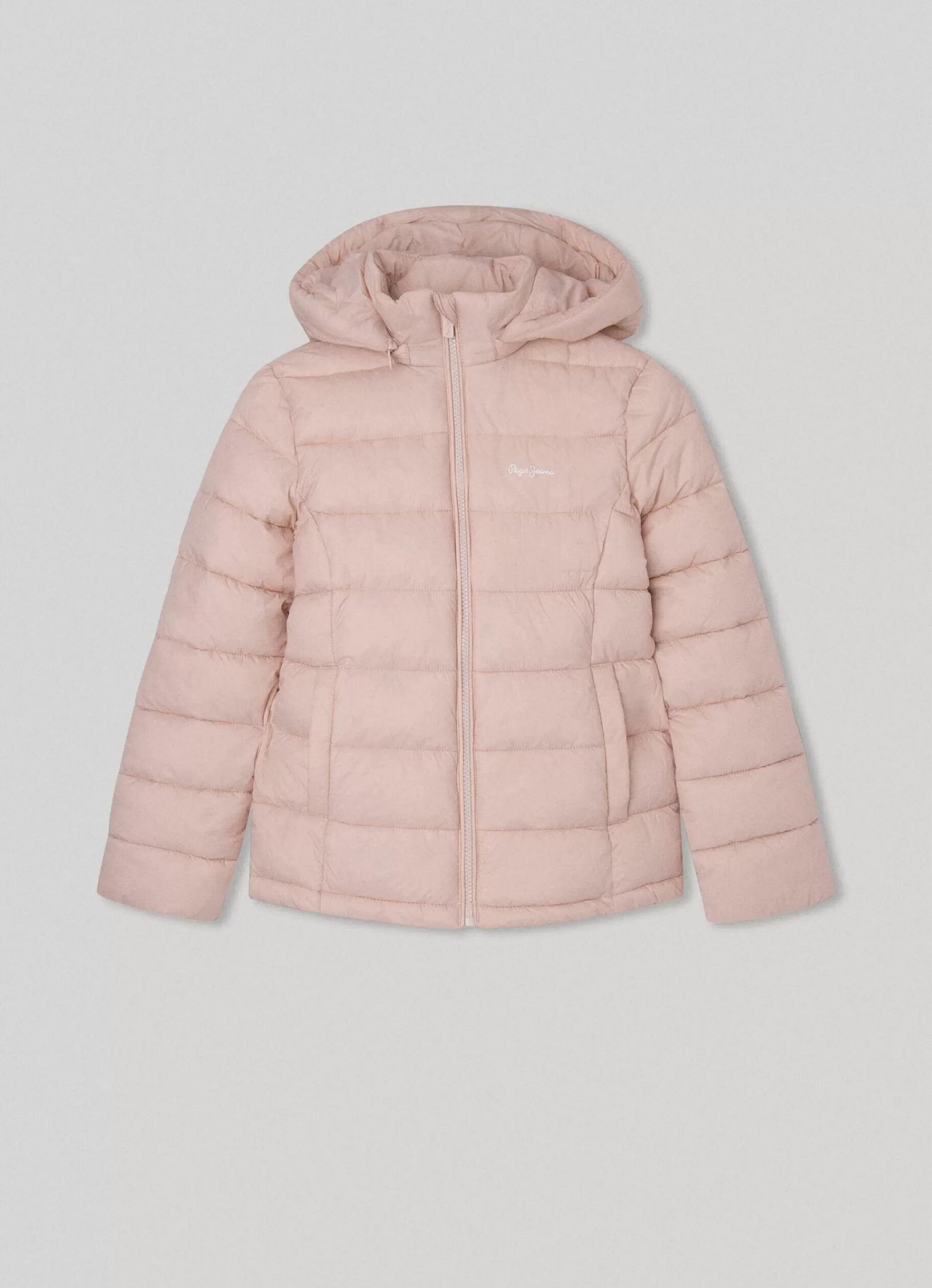 Coats & Jackets*KIDS Pepe Jeans PADDED HOODED PUFFER JACKET Ash Rose Pink