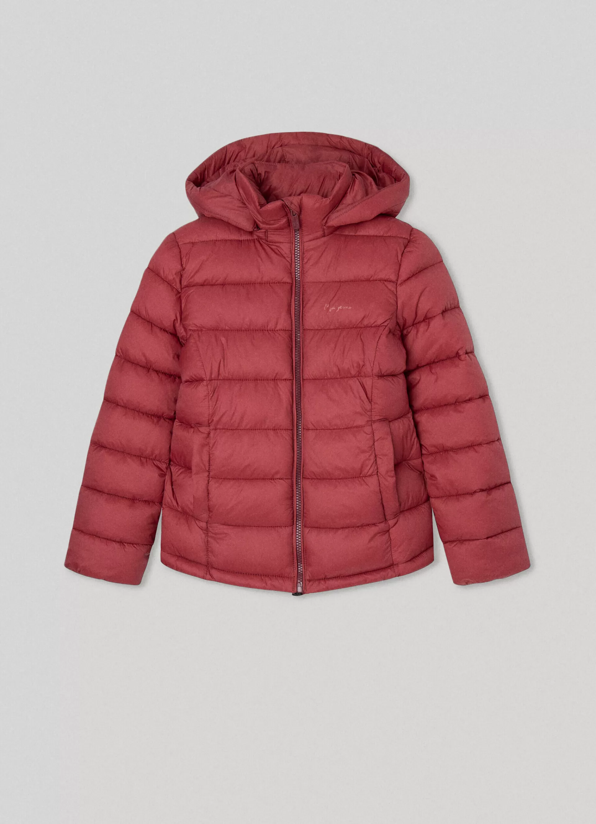 Coats & Jackets*KIDS Pepe Jeans PADDED HOODED PUFFER JACKET Burgundy Red