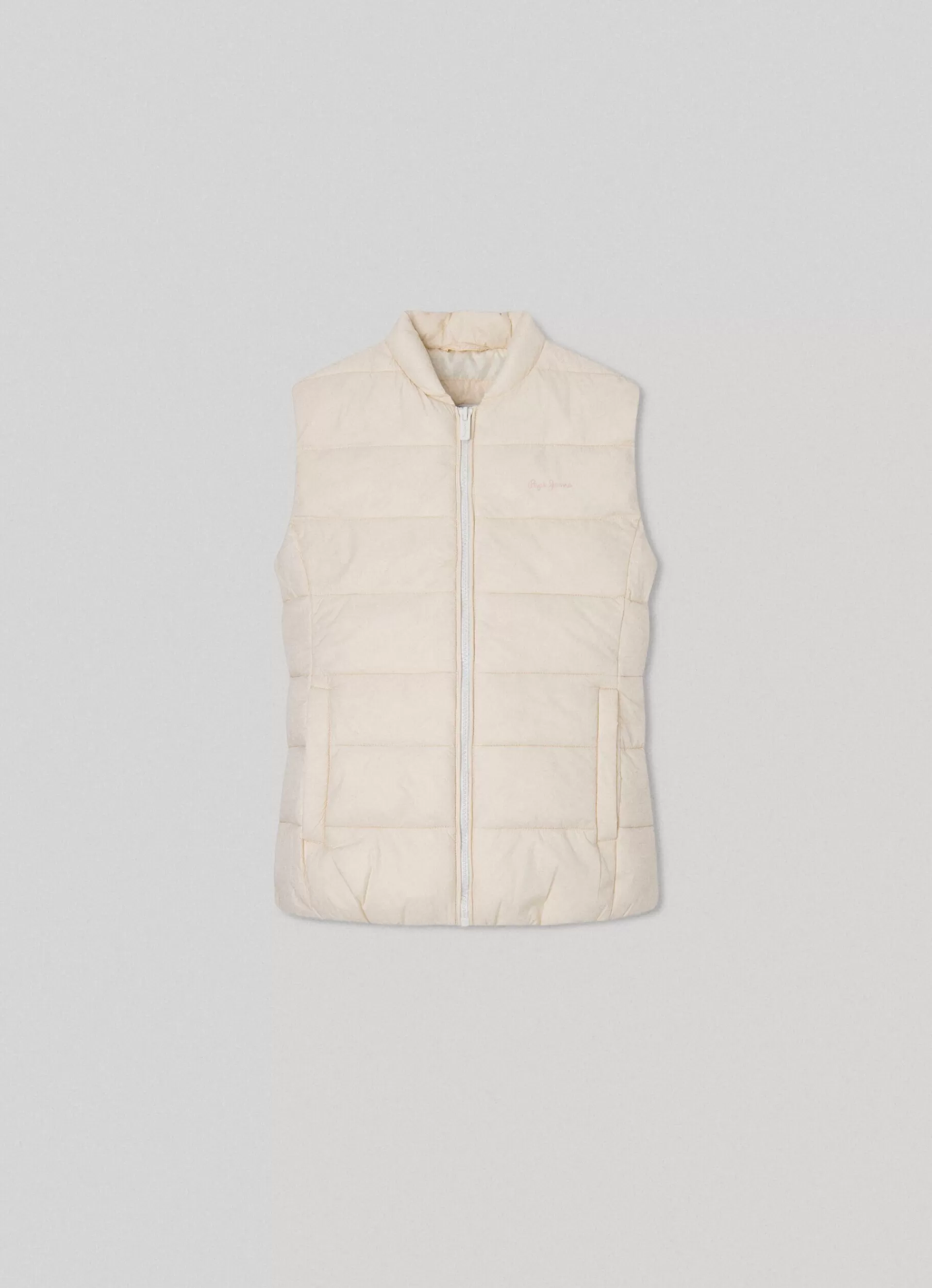 Coats & Jackets*KIDS Pepe Jeans PADDED NYLON GILET Mousse White