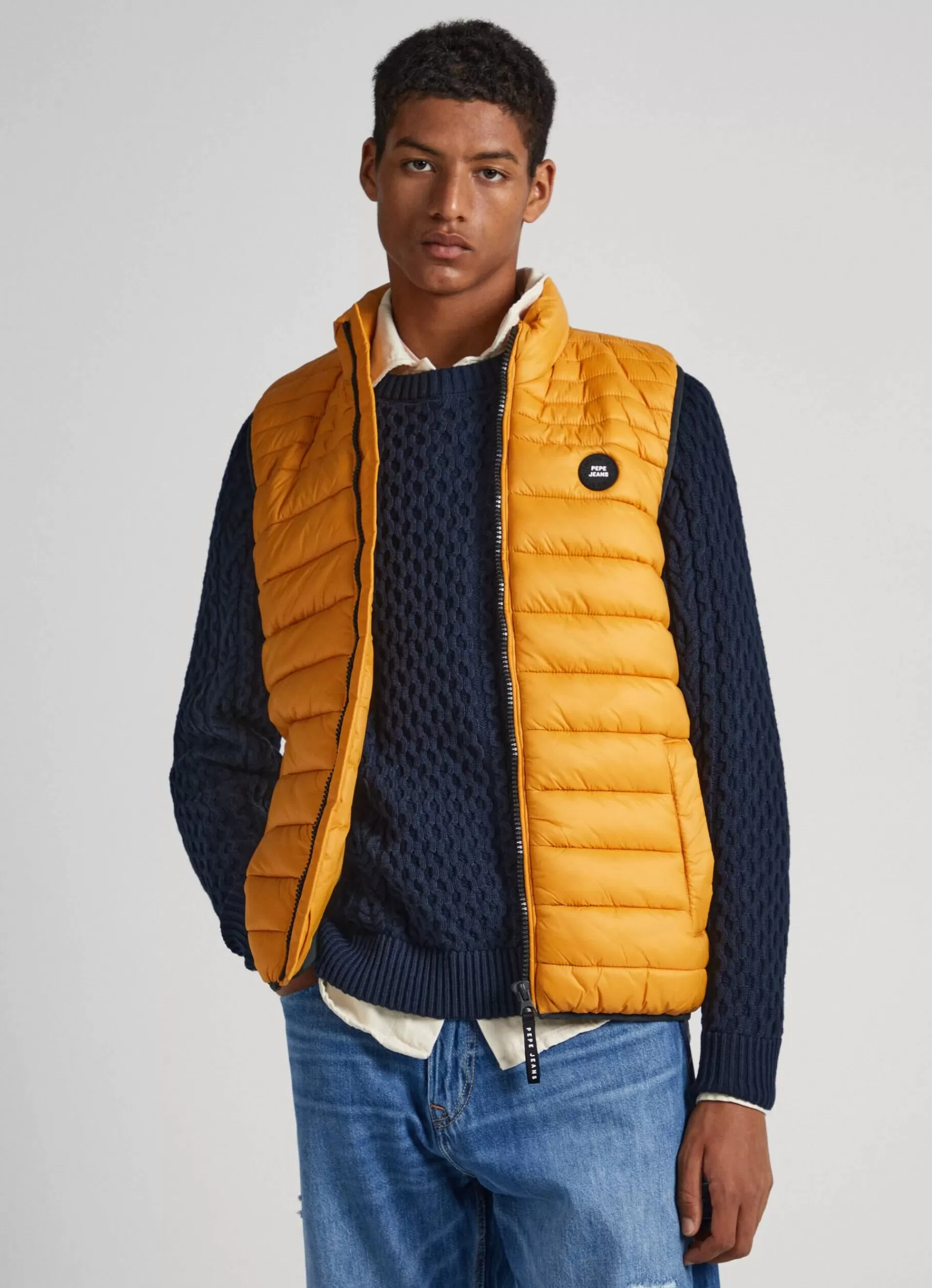 Coats & Jackets*Men Pepe Jeans PADDED VEST Ochre Yellow