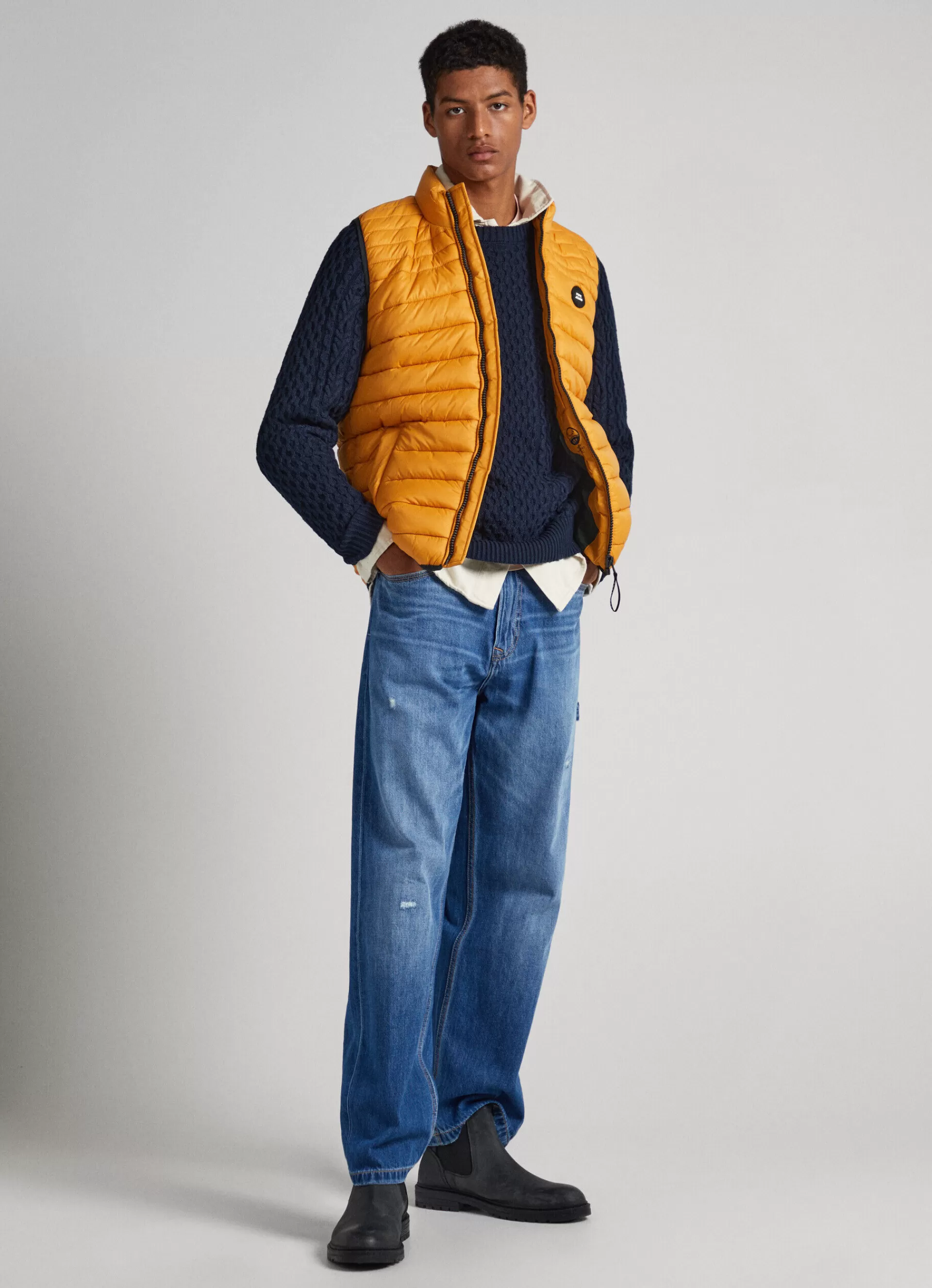 Coats & Jackets*Men Pepe Jeans PADDED VEST Ochre Yellow