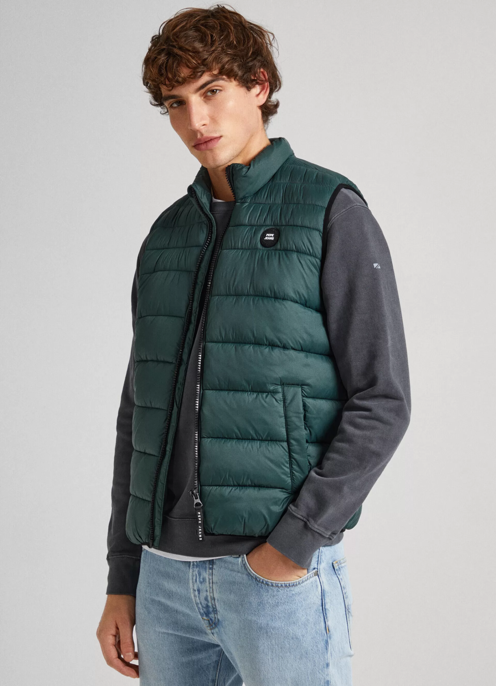 Coats & Jackets*Men Pepe Jeans PADDED VEST Regent Green