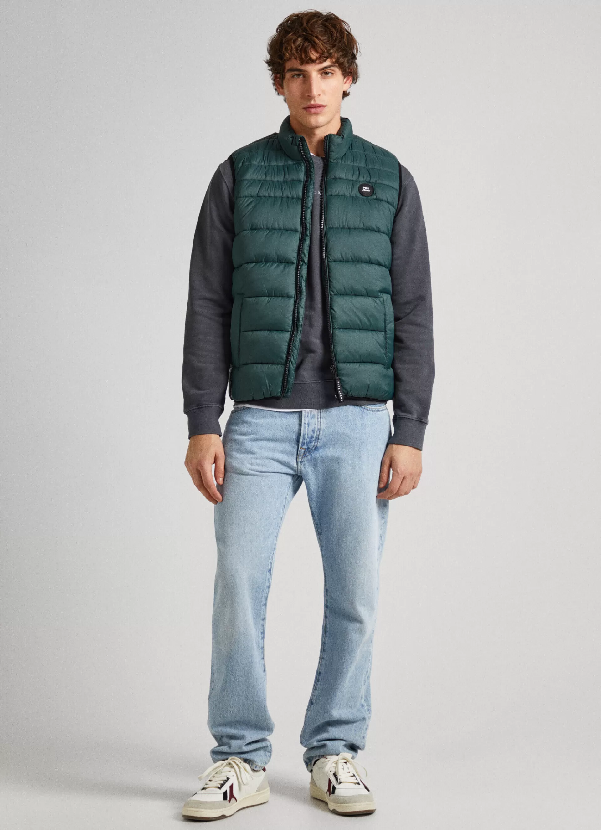 Coats & Jackets*Men Pepe Jeans PADDED VEST Regent Green