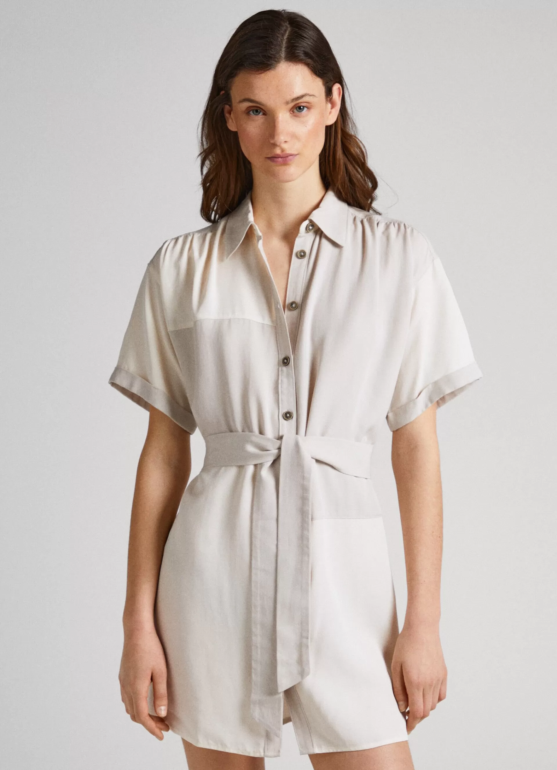 Dresses & Jumpsuits*Women Pepe Jeans PATCH-EFFECT DRESS Mousse White