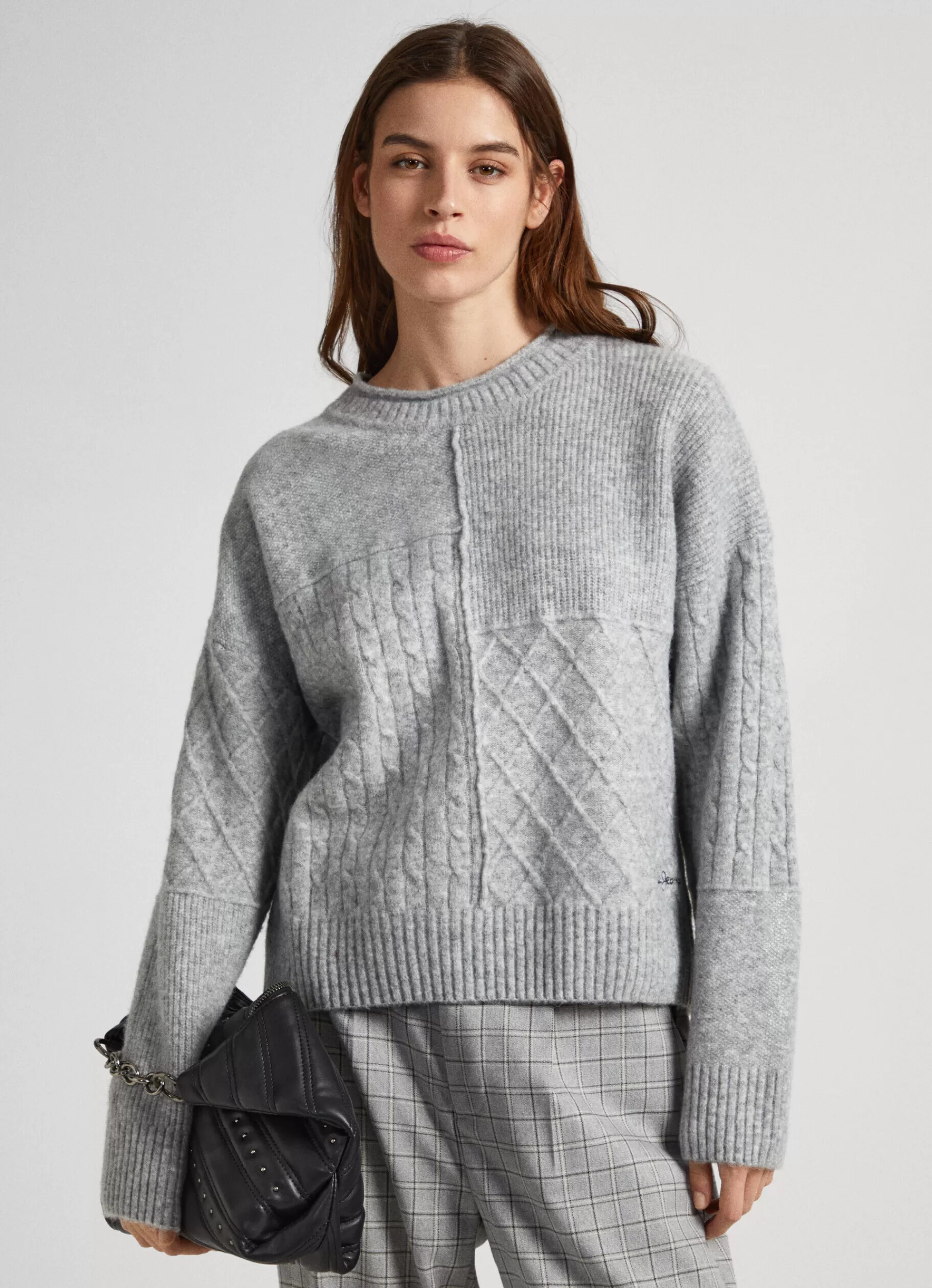 Sweaters & Cardigans | Knitwear*Women Pepe Jeans PATCHWORK KNIT Marl Grey