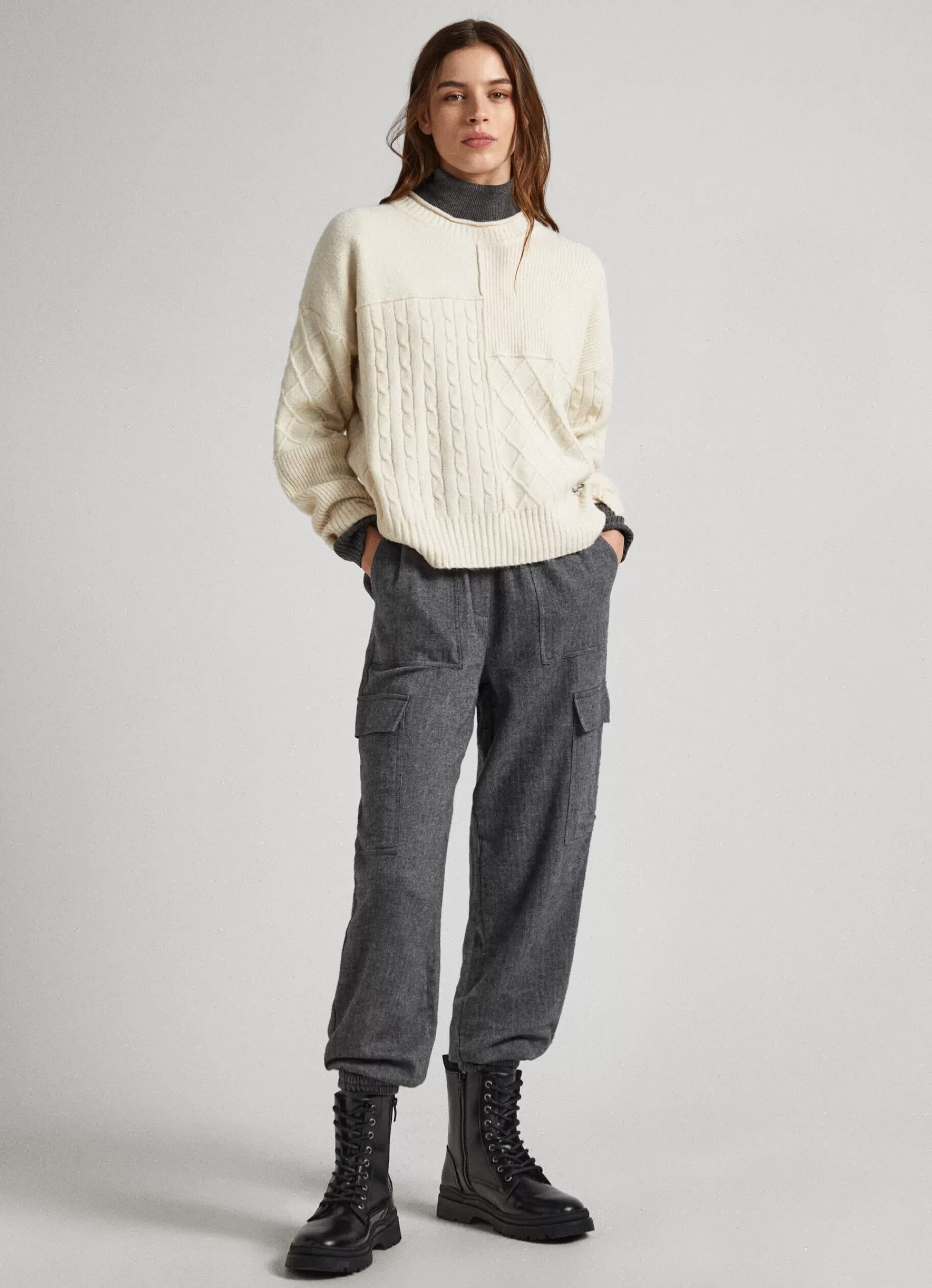 Sweaters & Cardigans | Knitwear*Women Pepe Jeans PATCHWORK KNIT Ivory White