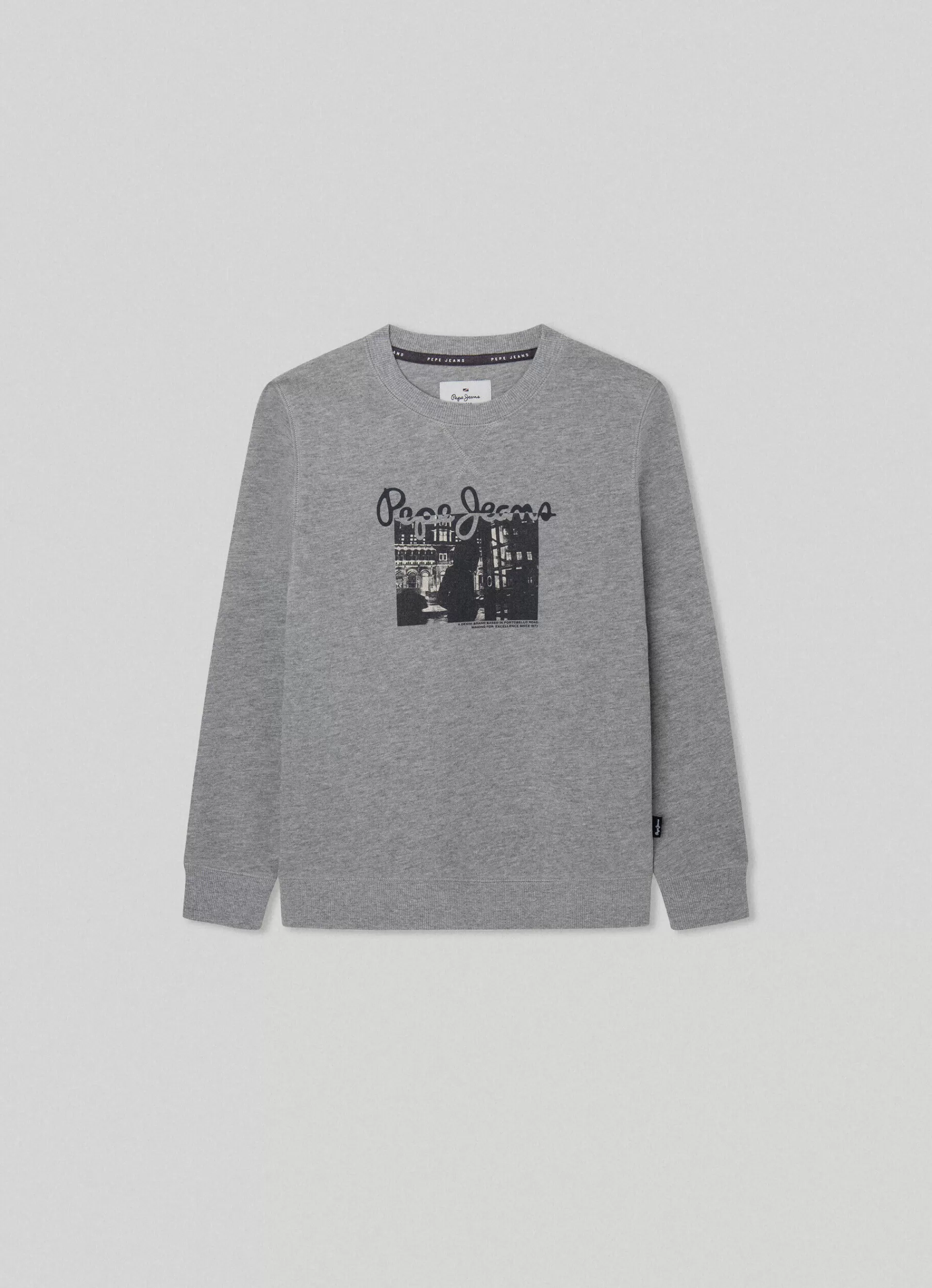 Sweats*KIDS Pepe Jeans PHOTO PRINT SWEATSHIRT Marl Grey