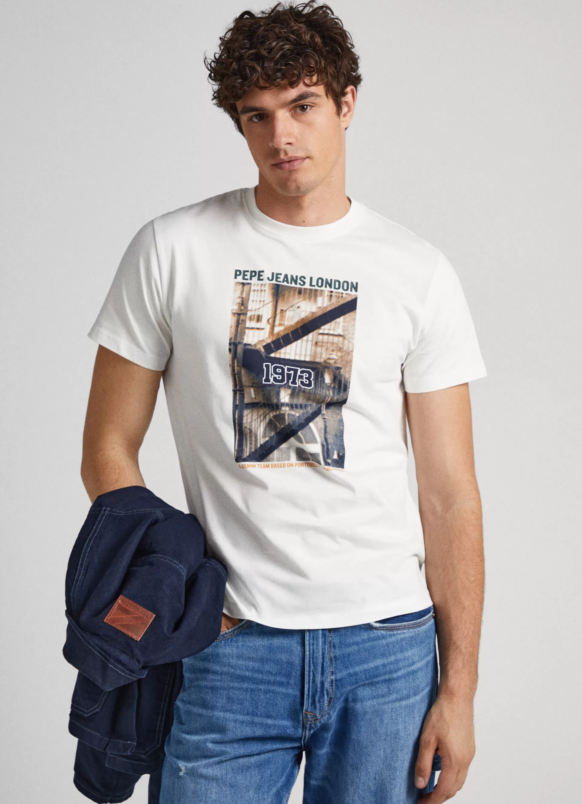 T-shirts*Men Pepe Jeans PHOTO PRINT T-SHIRT Off White