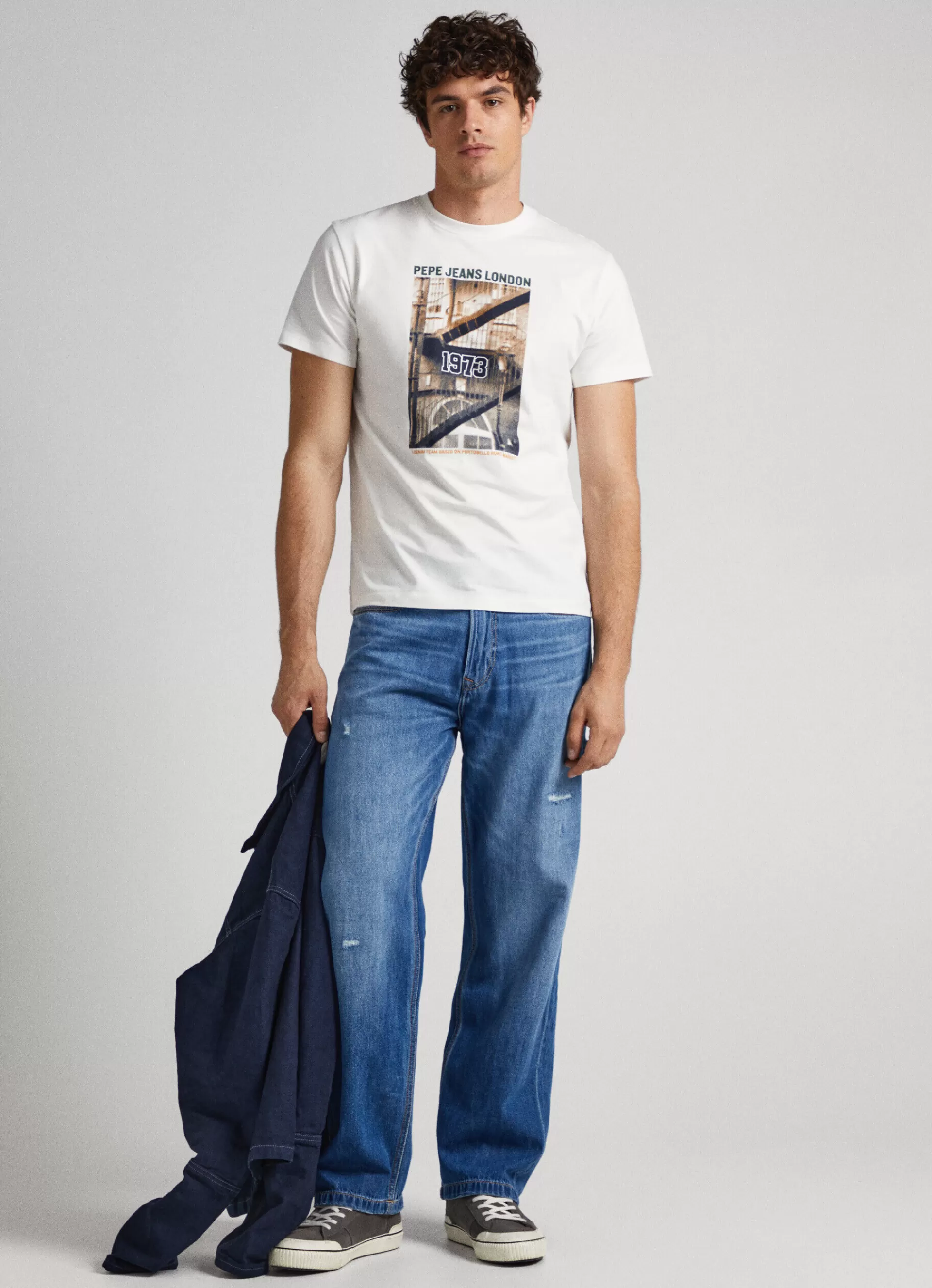 T-shirts*Men Pepe Jeans PHOTO PRINT T-SHIRT Off White