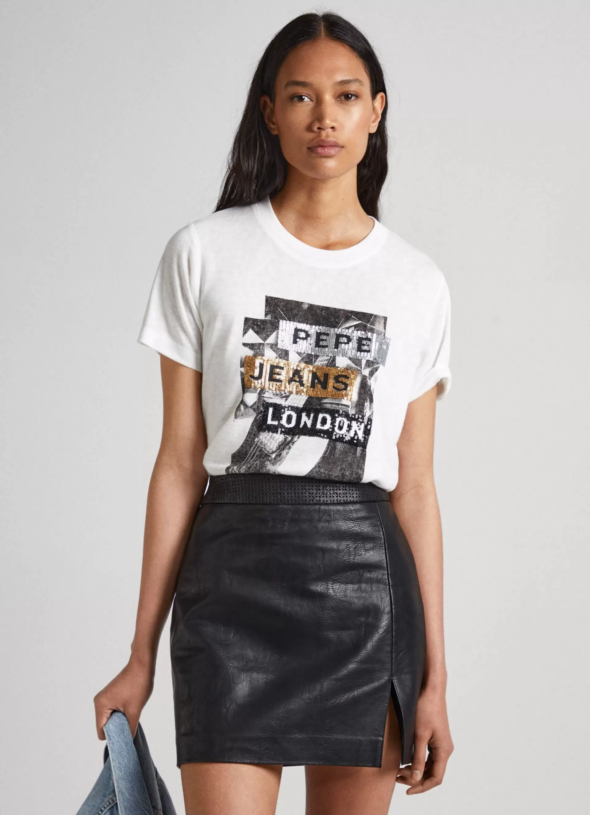 T-shirts*Women Pepe Jeans PHOTO PRINT T-SHIRT White