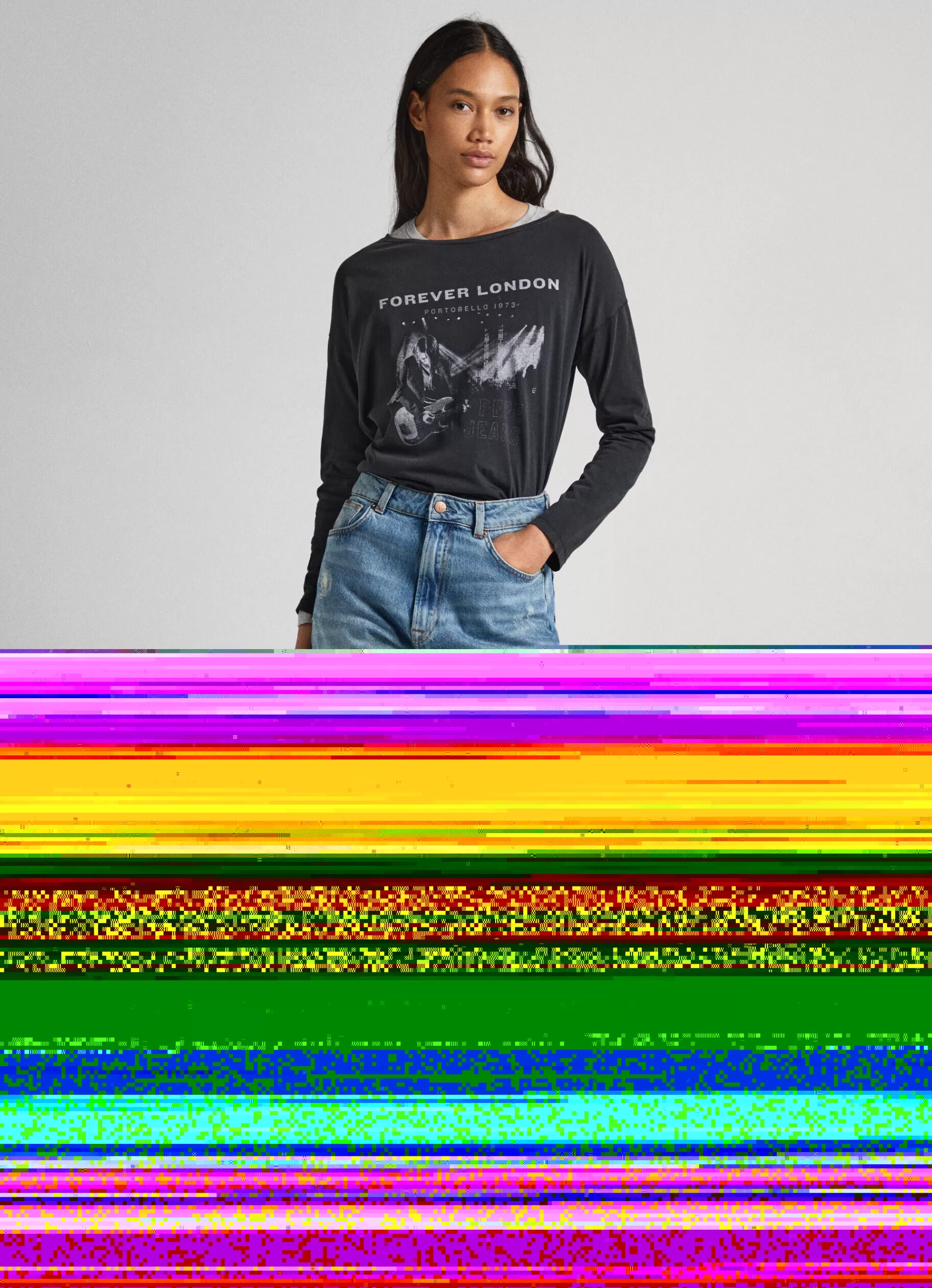 T-shirts*Women Pepe Jeans PHOTO PRINT T-SHIRT Black