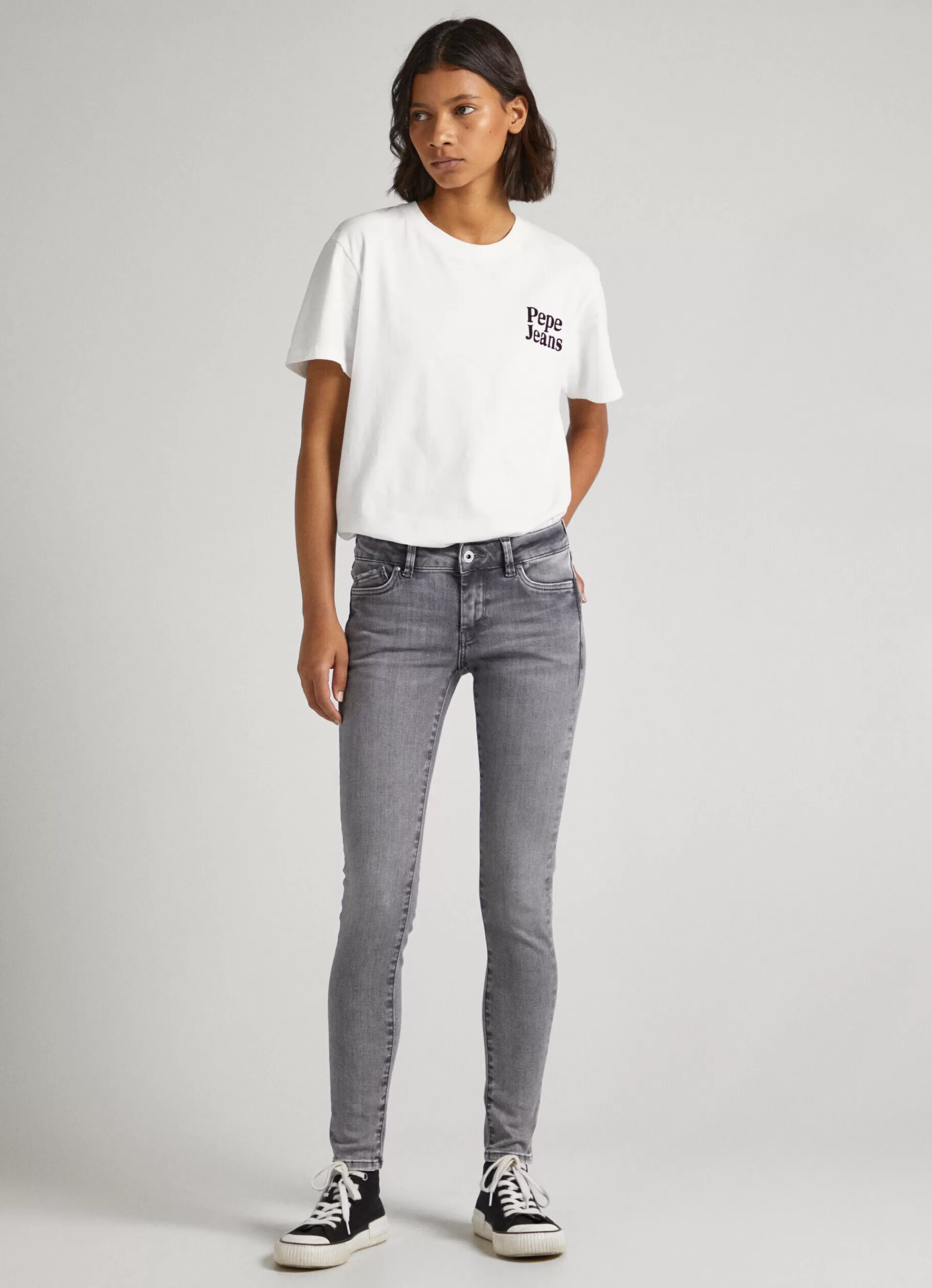 Skinny*Women Pepe Jeans PIXIE SKINNY FIT MID-RISE JEANS Denim