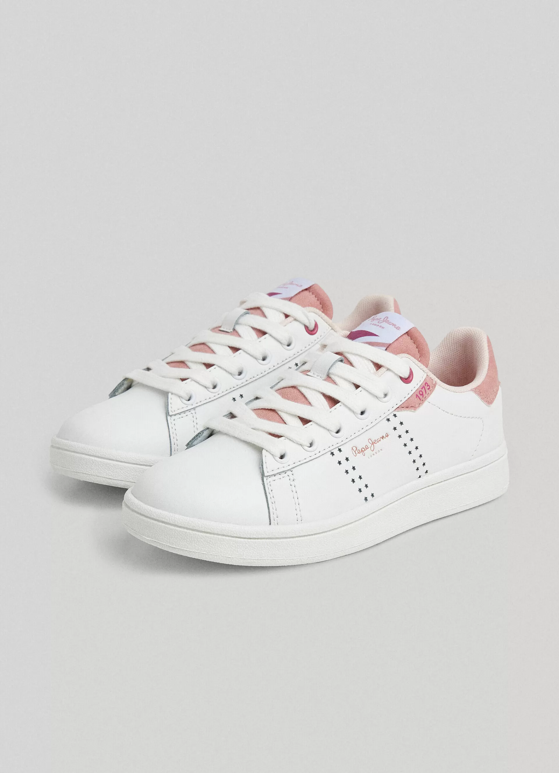 Footwear*KIDS Pepe Jeans PLAYER STAR LEATHER TRAINERS White