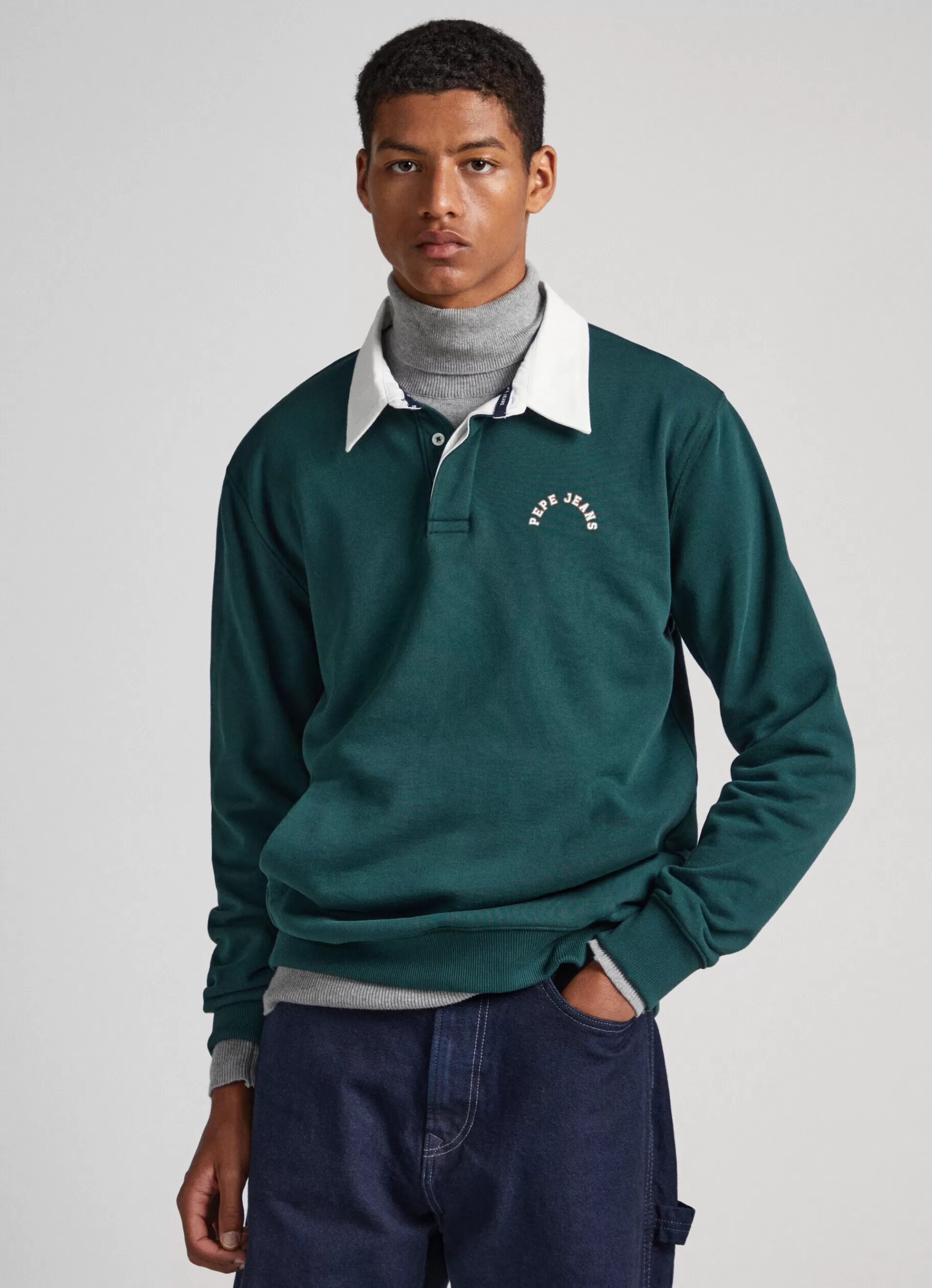 Sweatshirts & Hoodies*Men Pepe Jeans POLO SWEATSHIRT Regent Green