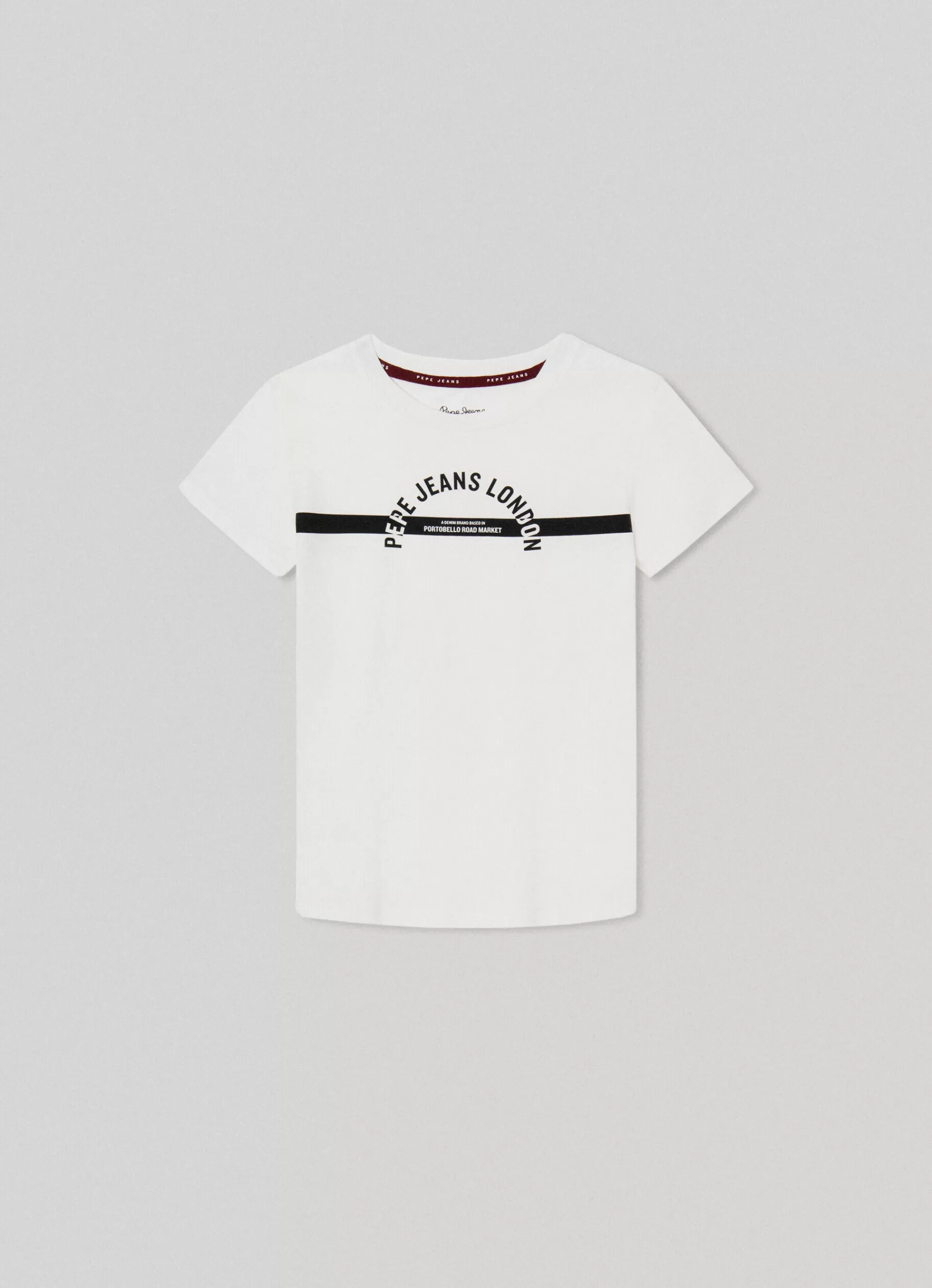 T-shirts*KIDS Pepe Jeans PRINTED LOGO T-SHIRT Off White