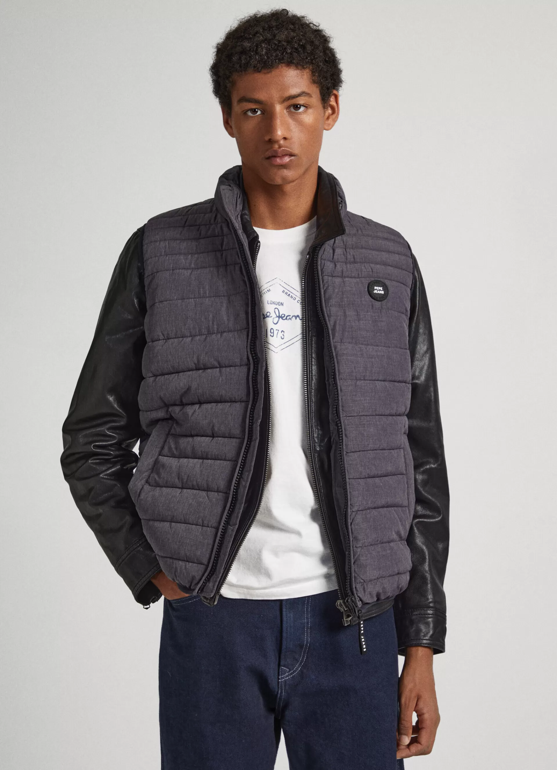 Coats & Jackets*Men Pepe Jeans PUFFER VEST Marl Grey