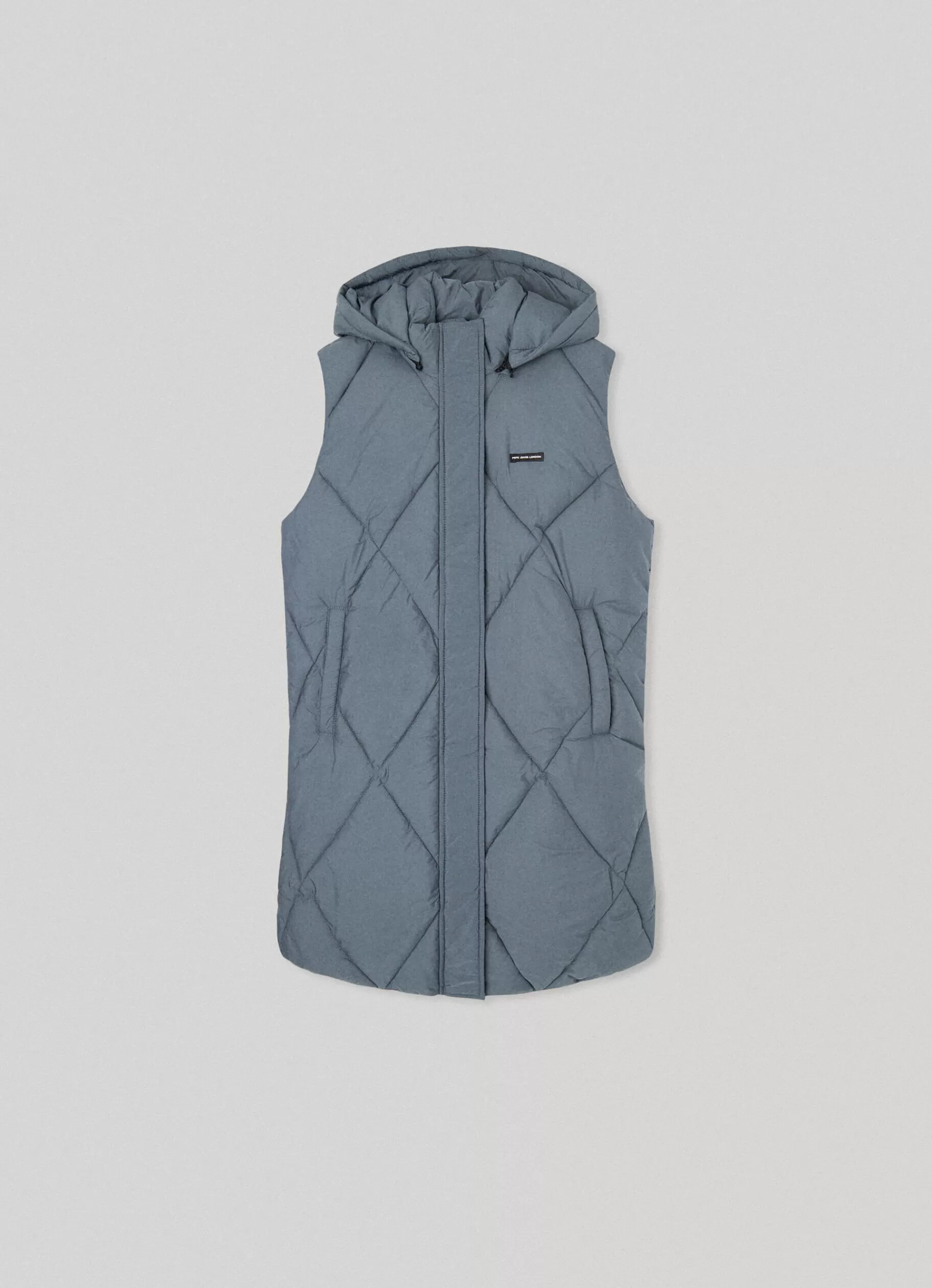 Coats & Jackets*KIDS Pepe Jeans QUILTED HOODED VEST Middle Grey