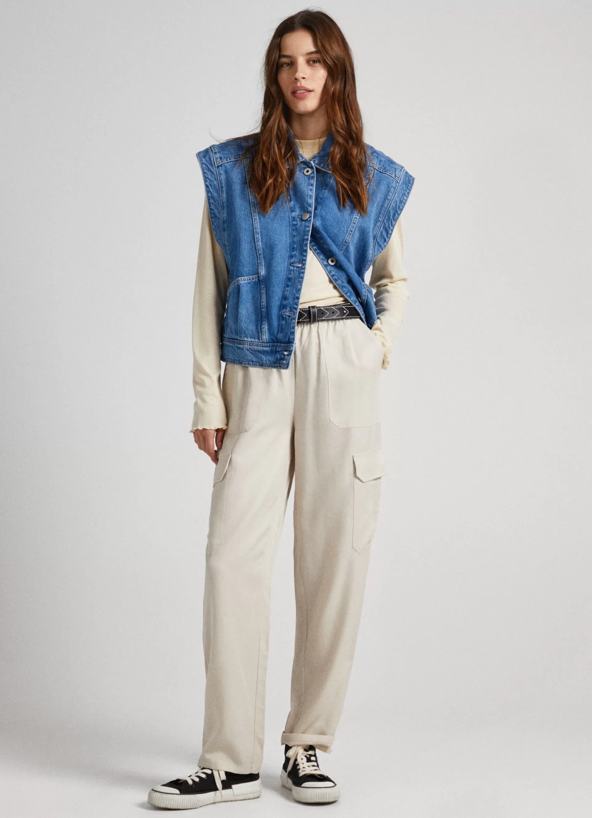 Pants*Women Pepe Jeans RELAXED FIT CARGO PANTS Mousse White