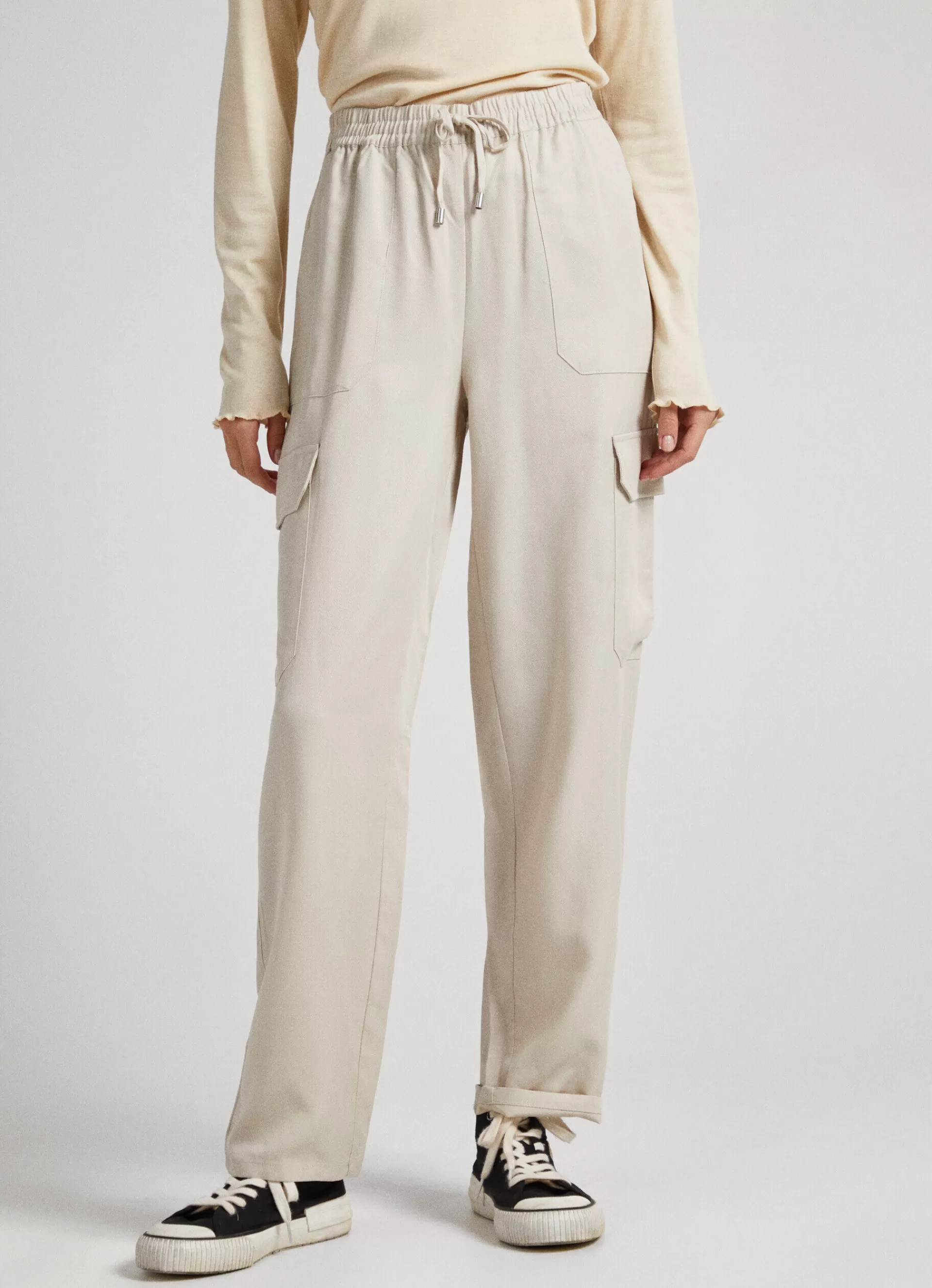 Pants*Women Pepe Jeans RELAXED FIT CARGO PANTS Mousse White