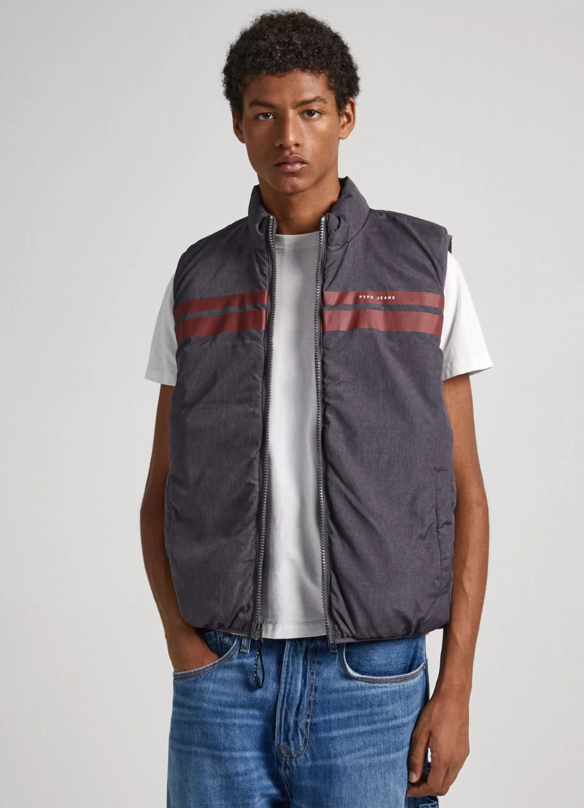 Coats & Jackets*Men Pepe Jeans REVERSIBLE PADDED GILET Marl Grey