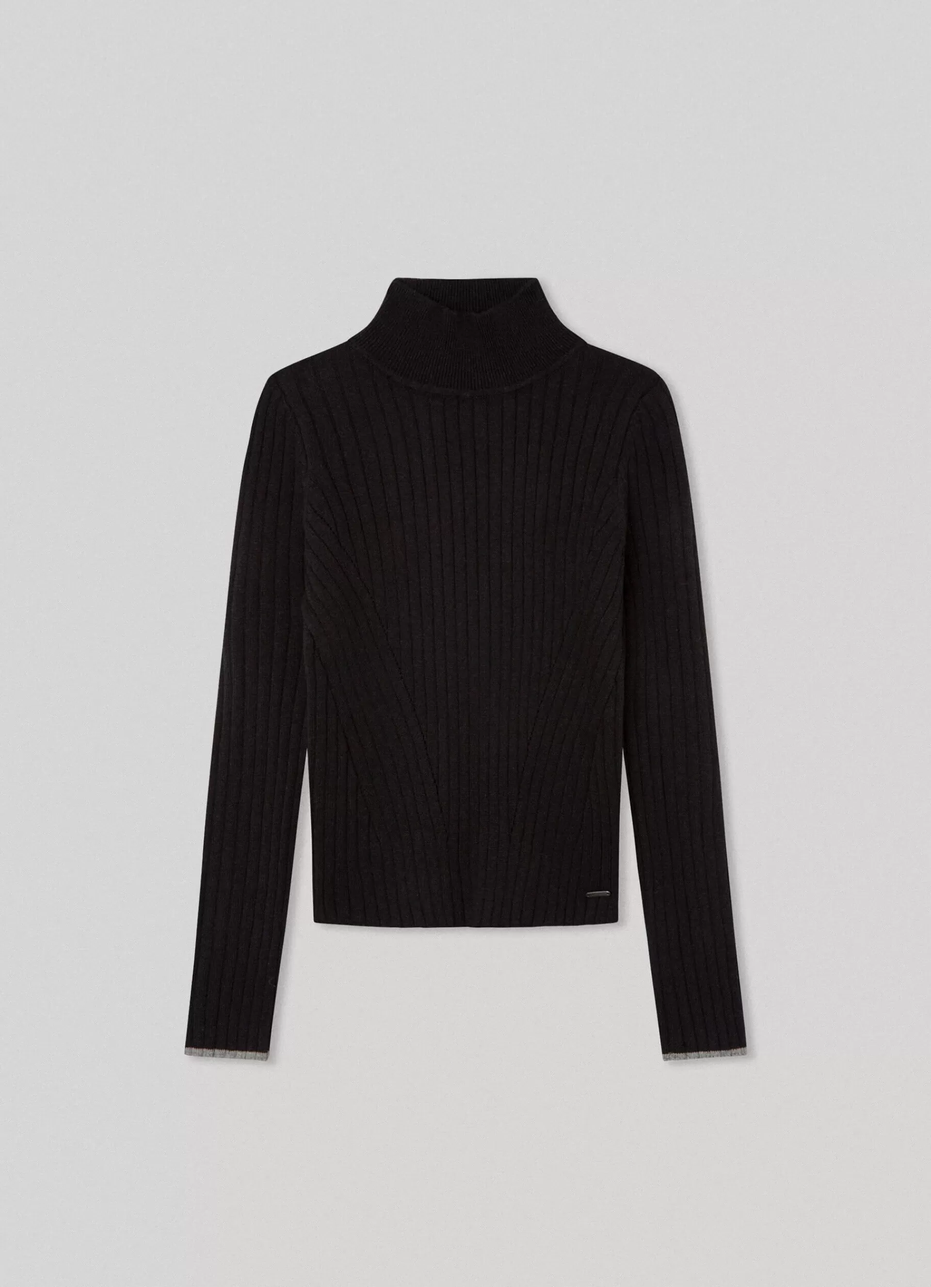 Sweats & Knits*KIDS Pepe Jeans RIBBED HIGH NECK SWEATER Black