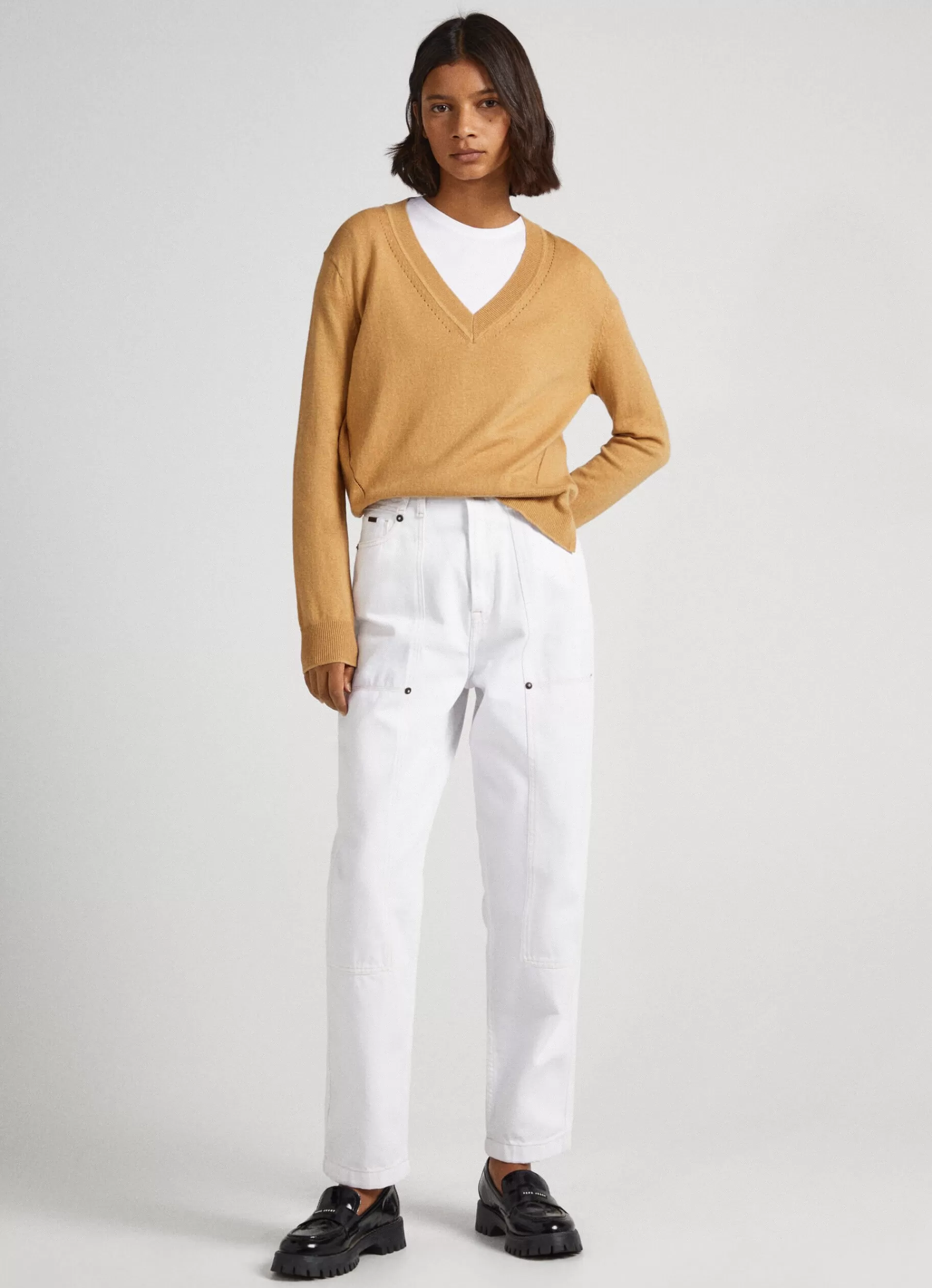 Sweaters & Cardigans | Knitwear*Women Pepe Jeans RIBBED KNIT Camel Beige