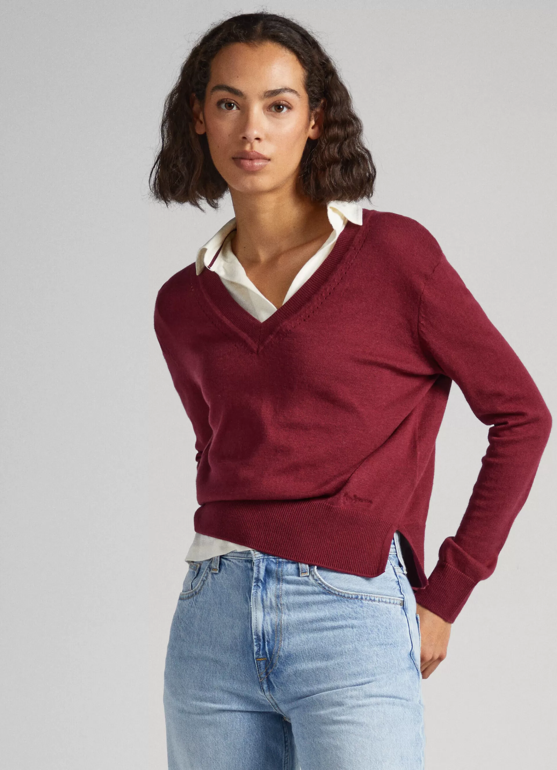 Sweaters & Cardigans | Knitwear*Women Pepe Jeans RIBBED KNIT Burgundy Red