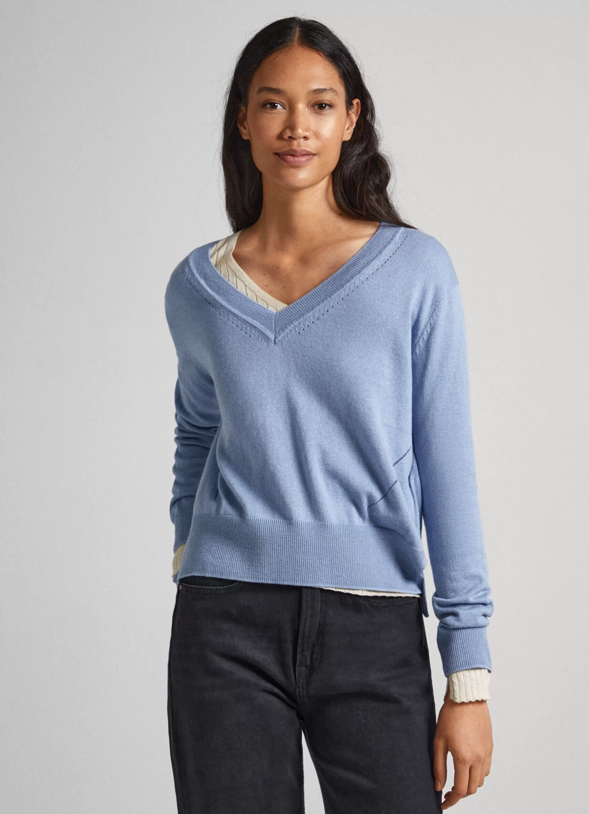 Sweaters & Cardigans | Knitwear*Women Pepe Jeans RIBBED KNIT Steel Blue