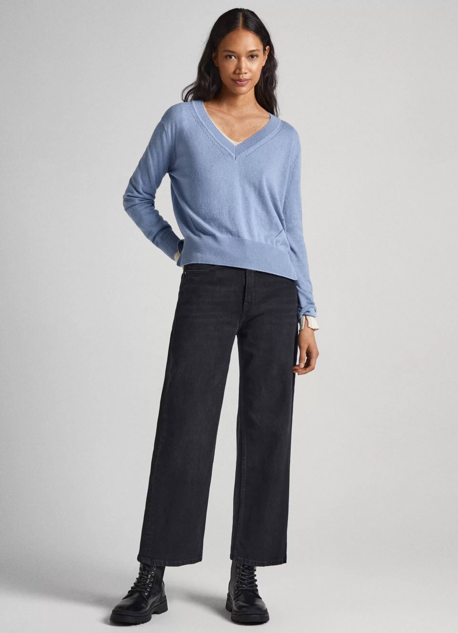 Sweaters & Cardigans | Knitwear*Women Pepe Jeans RIBBED KNIT Steel Blue