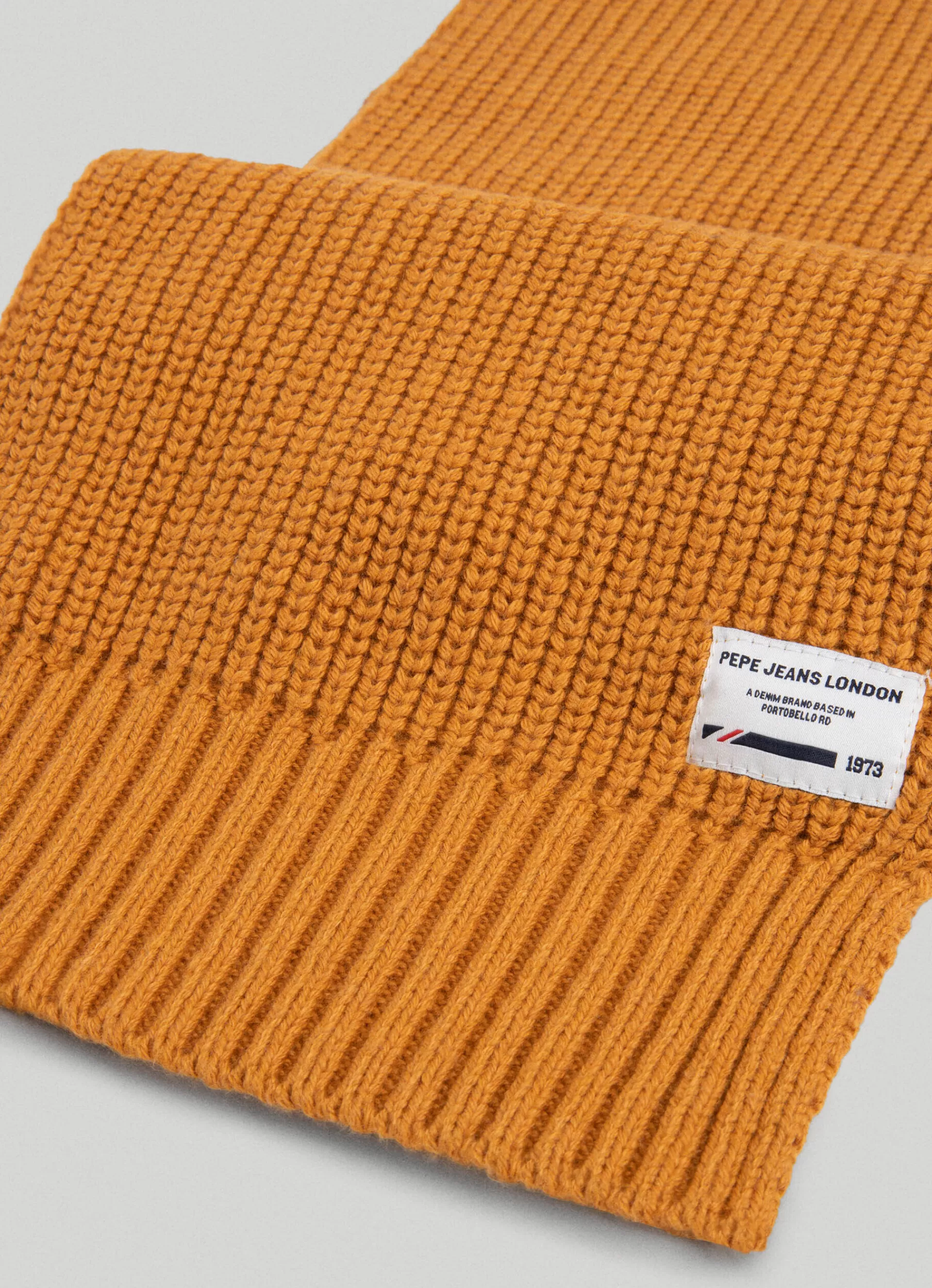 Scarves*Men Pepe Jeans RIBBED KNIT SCARF Ochre Yellow