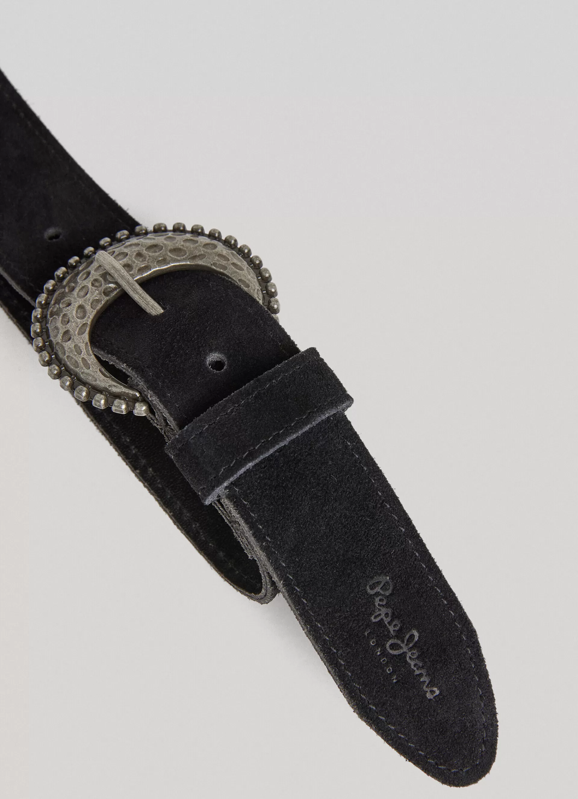 Belts*Women Pepe Jeans ROUND BUCKLE SUEDE BELT Black