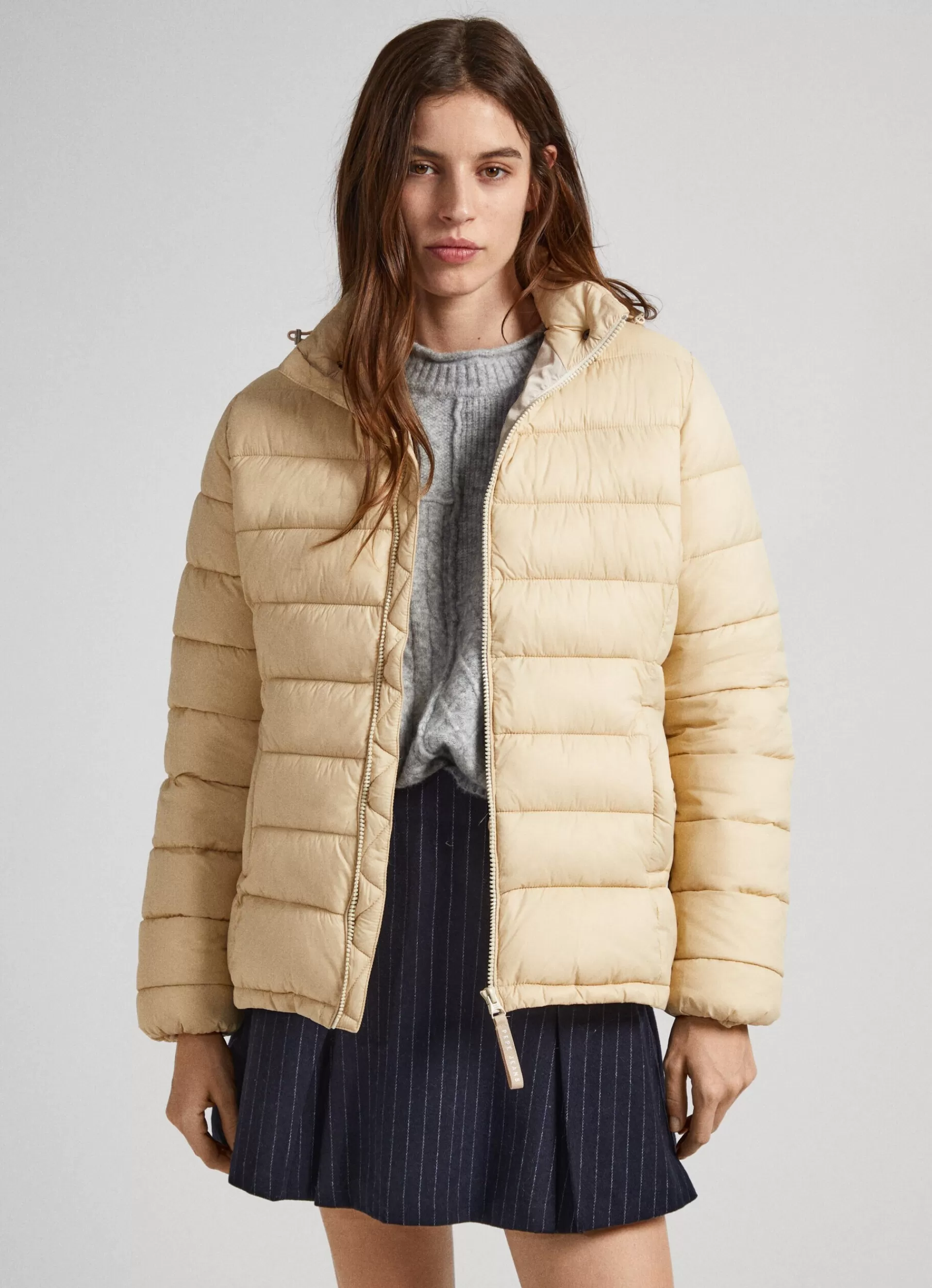 Coats & Jackets*Women Pepe Jeans SHORT PUFFER JACKET Sand Beige