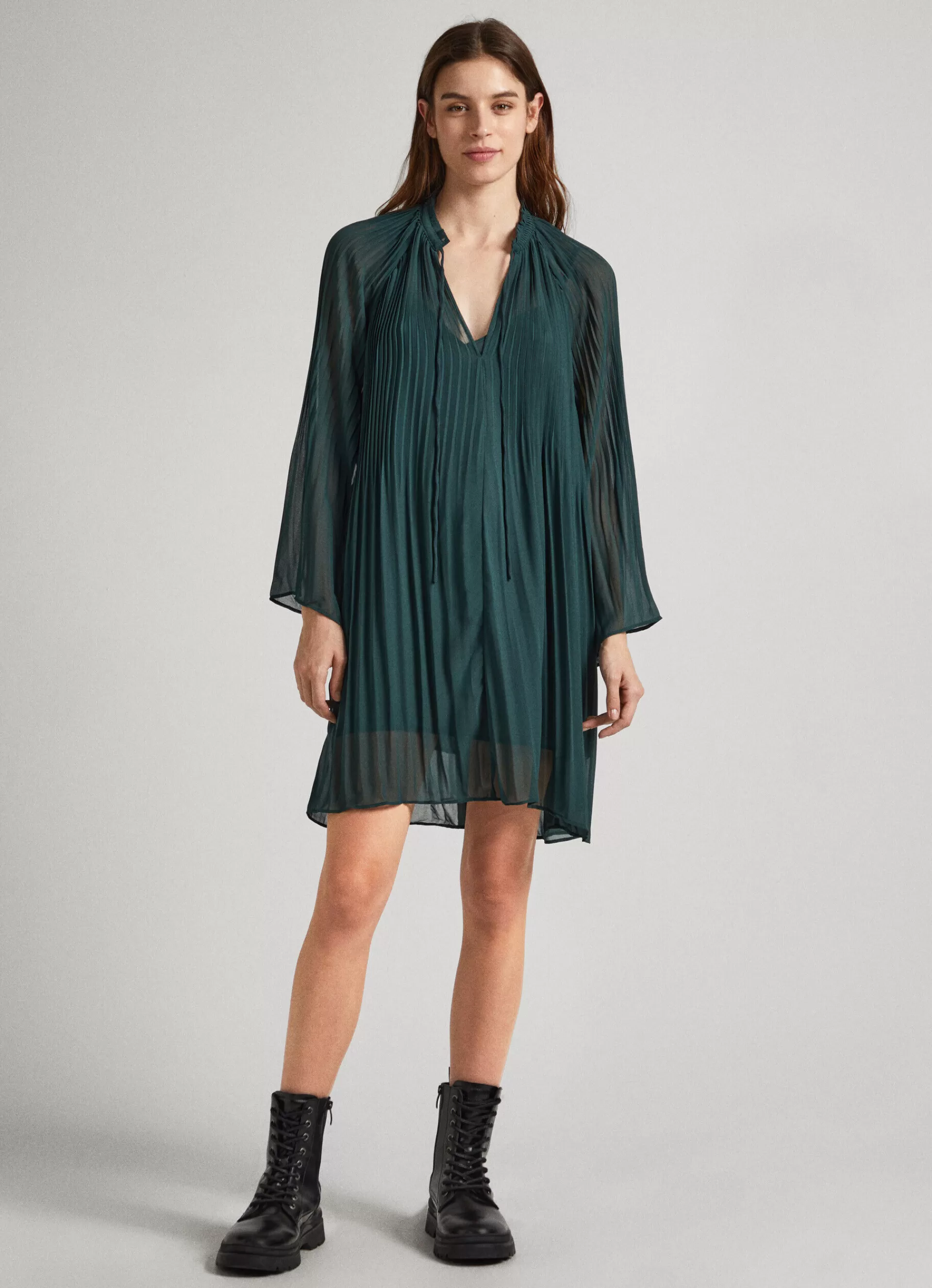 Dresses & Jumpsuits*Women Pepe Jeans SHORT SEMI-SHEER DRESS Regent Green