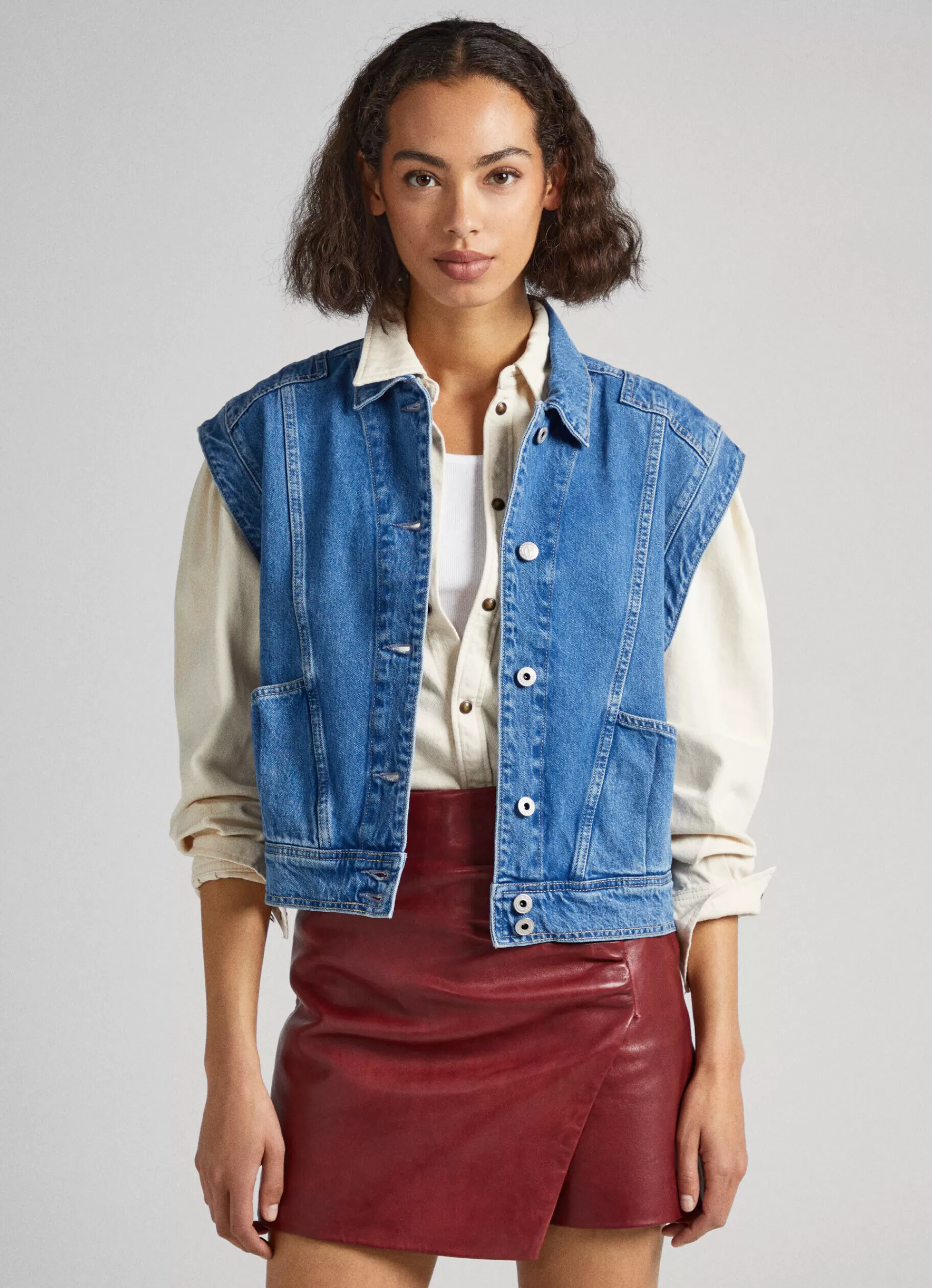 Coats & Jackets*Women Pepe Jeans SLEEVELESS JACKET Denim