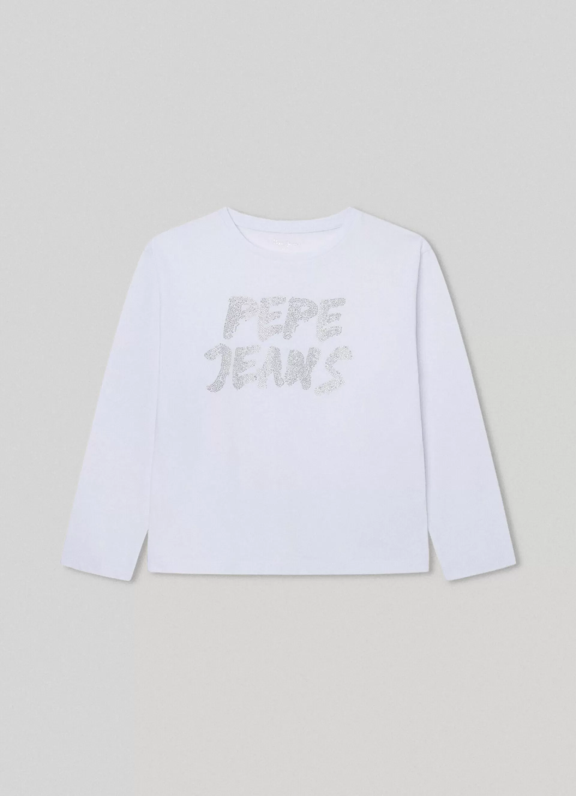 Shirts & T-shirts*KIDS Pepe Jeans STRASS LOGO T-SHIRT White