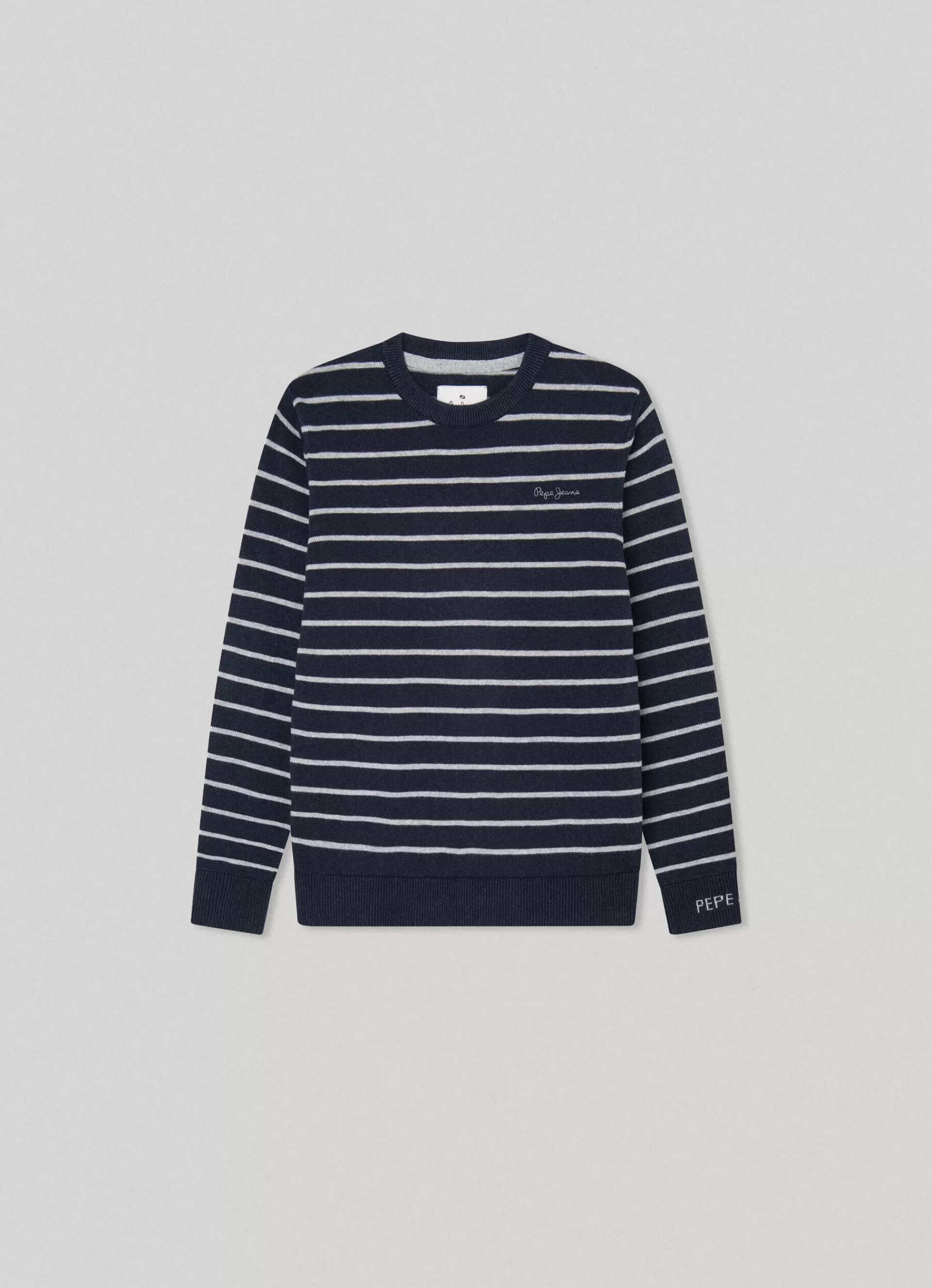 Sweats*KIDS Pepe Jeans STRIPED COTTON SWEATSHIRT Dulwich Blue