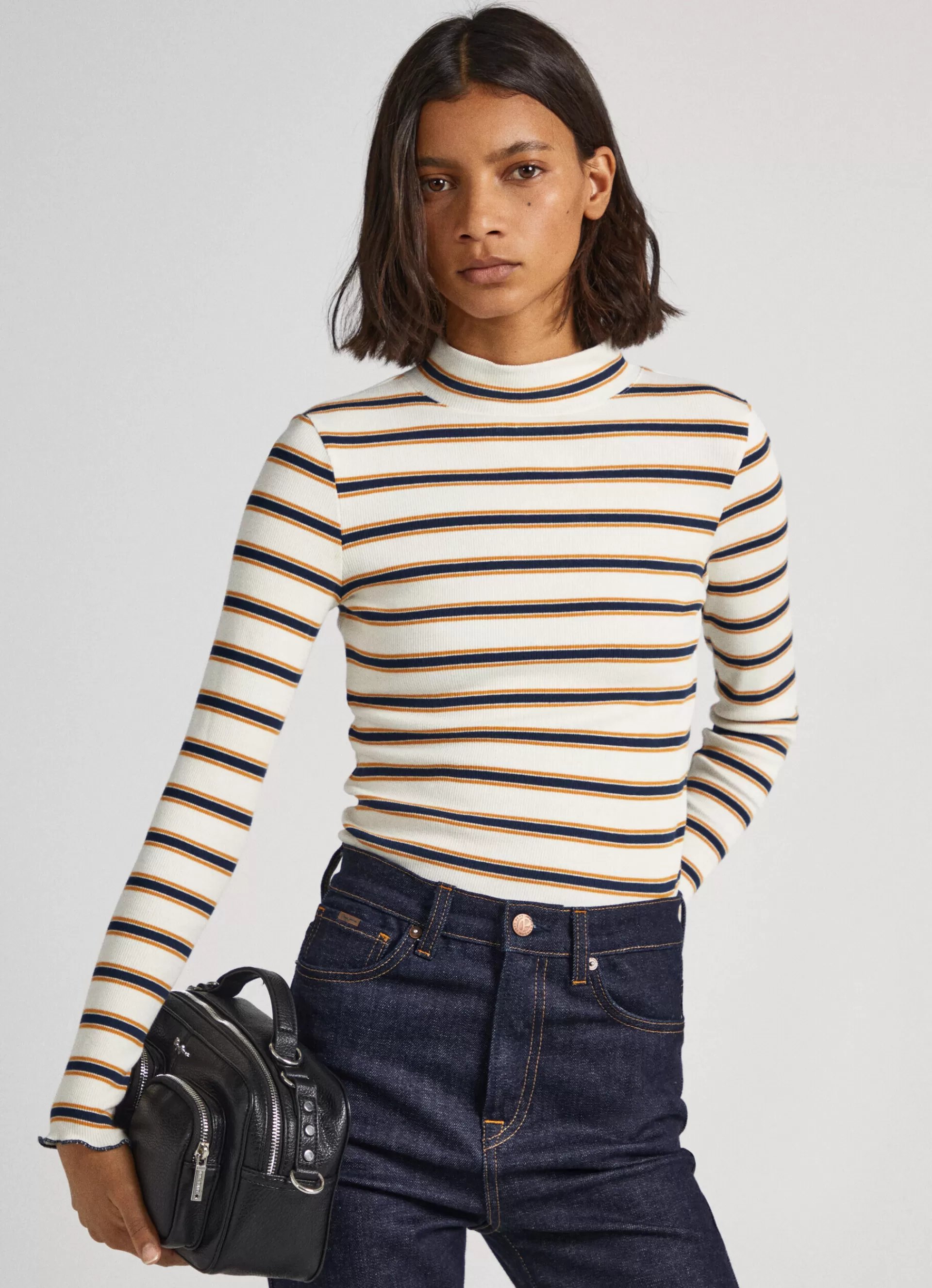 T-shirts*Women Pepe Jeans STRIPED LONG SLEEVE T-SHIRT Multi