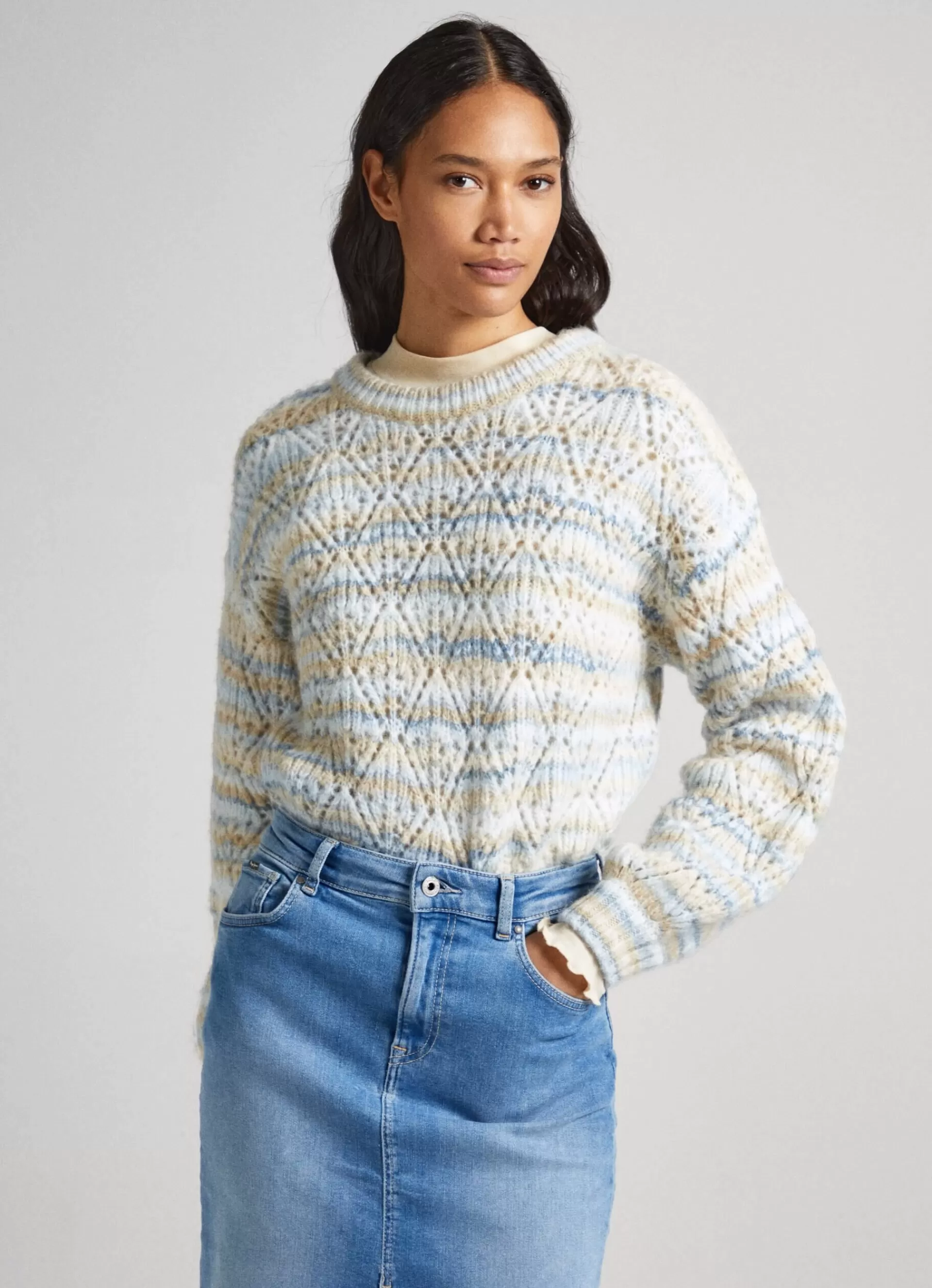 Sweaters & Cardigans | Knitwear*Women Pepe Jeans STRIPED PERKINS COLLAR KNIT Multi