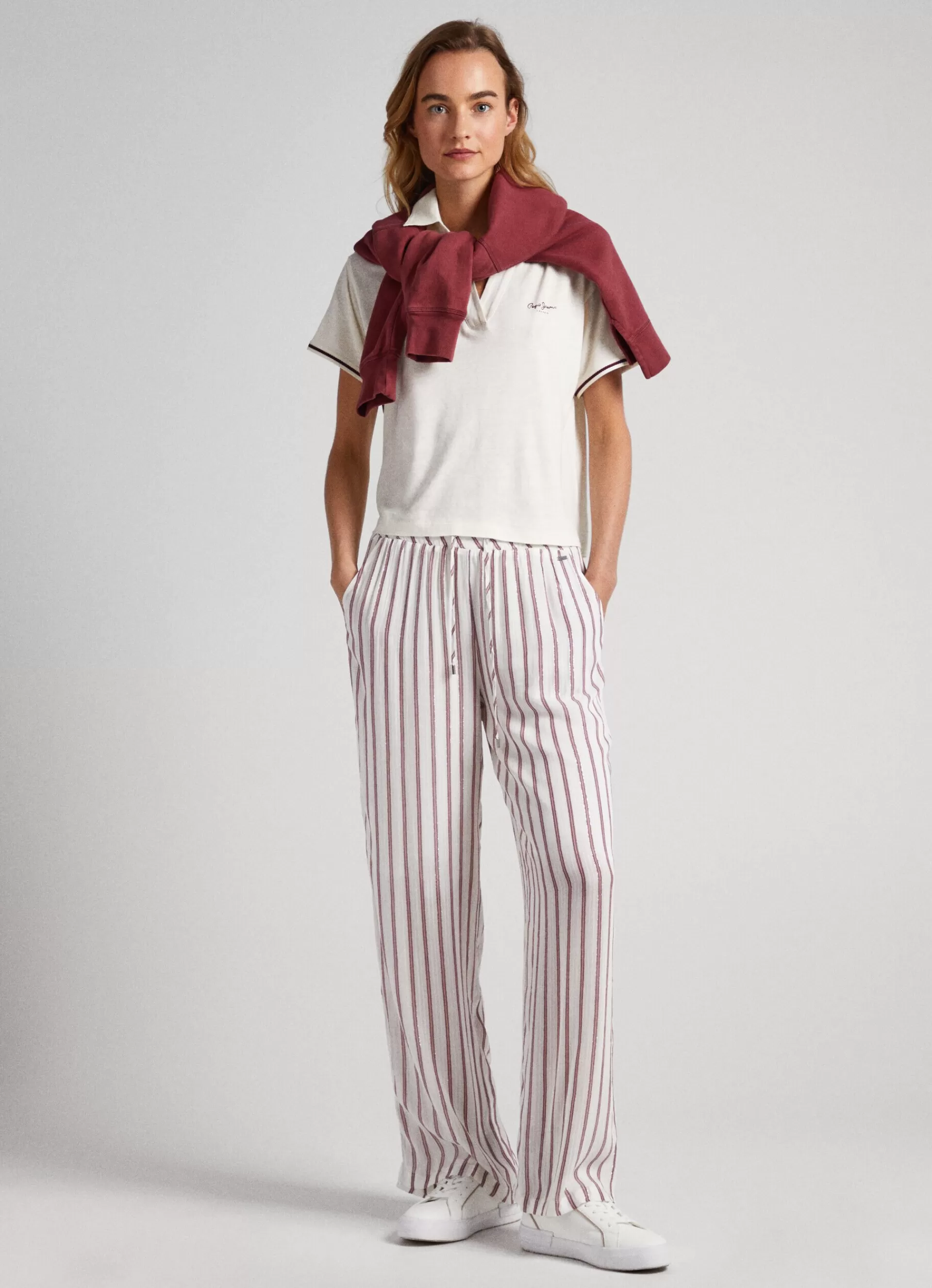 Pants*Women Pepe Jeans STRIPED PYJAMA TROUSERS Multi