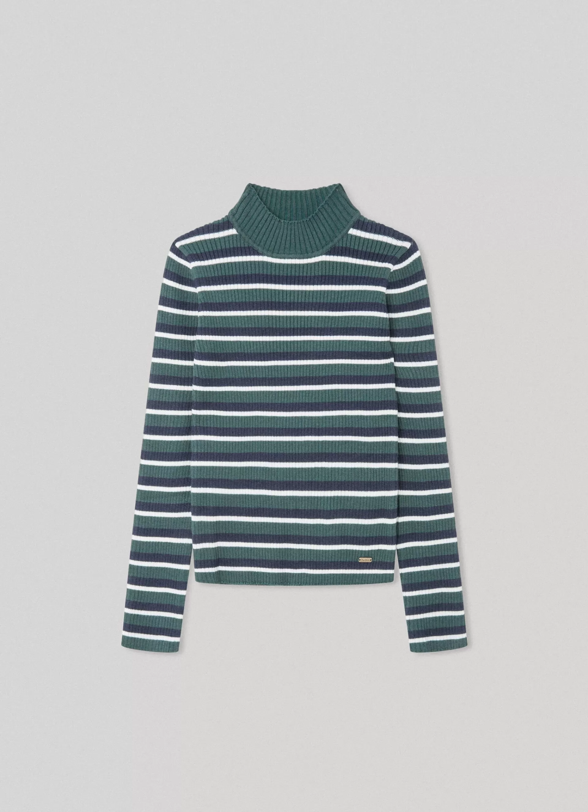 Sweats & Knits*KIDS Pepe Jeans STRIPED RIBBED KNIT Regent Green