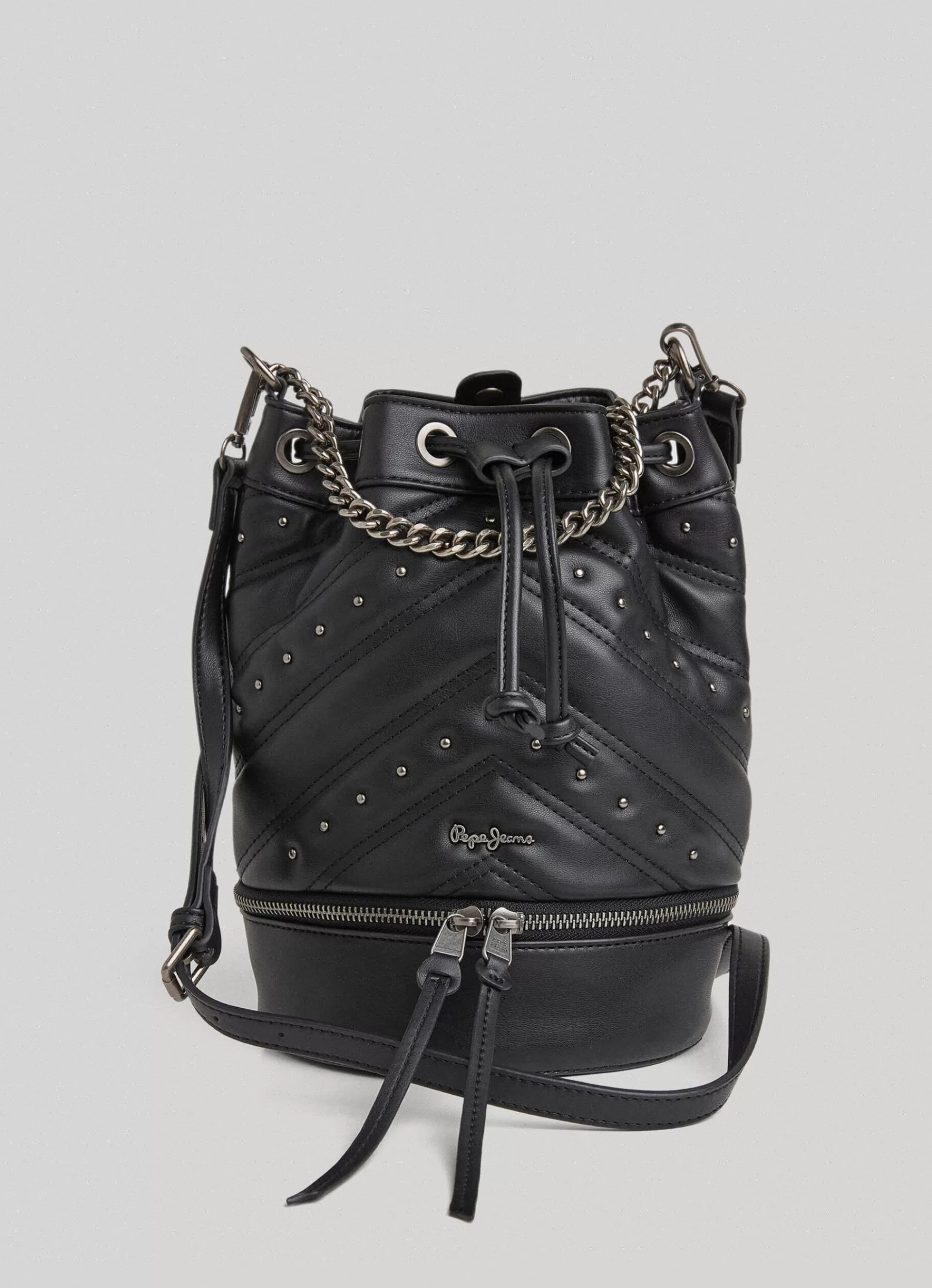 Bags & Backpacks*Women Pepe Jeans STUDDED BUCKET BAG Black