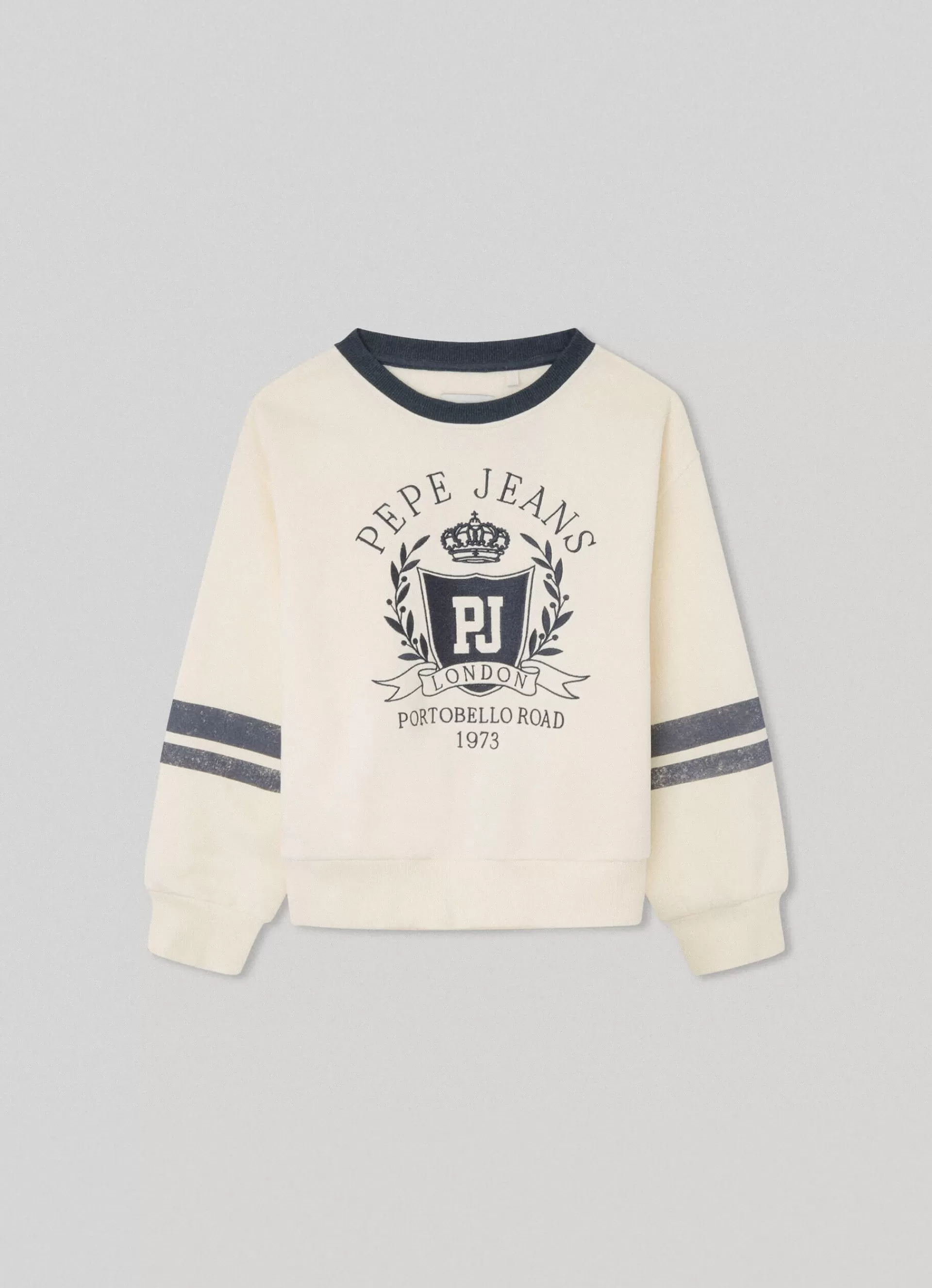 Sweats & Knits*KIDS Pepe Jeans SWEATSHIRT W/ PRINTED LOGO Mousse White